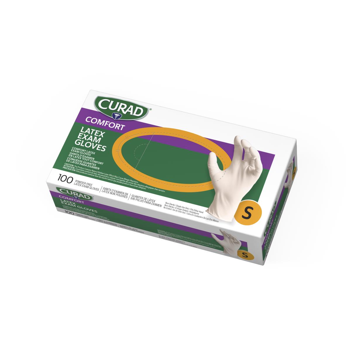 CURAD Powder-Free Textured Latex Exam Gloves - Medical, Dental, Tattoo & Food Handling Disposable Gloves for Professionals