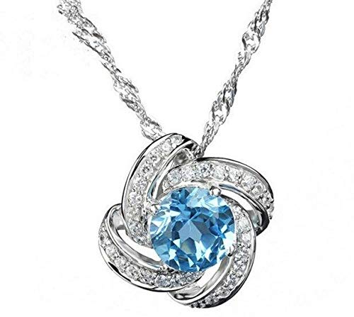 Rotary Flower Sterling Silver Pendant Necklace for Women - 18