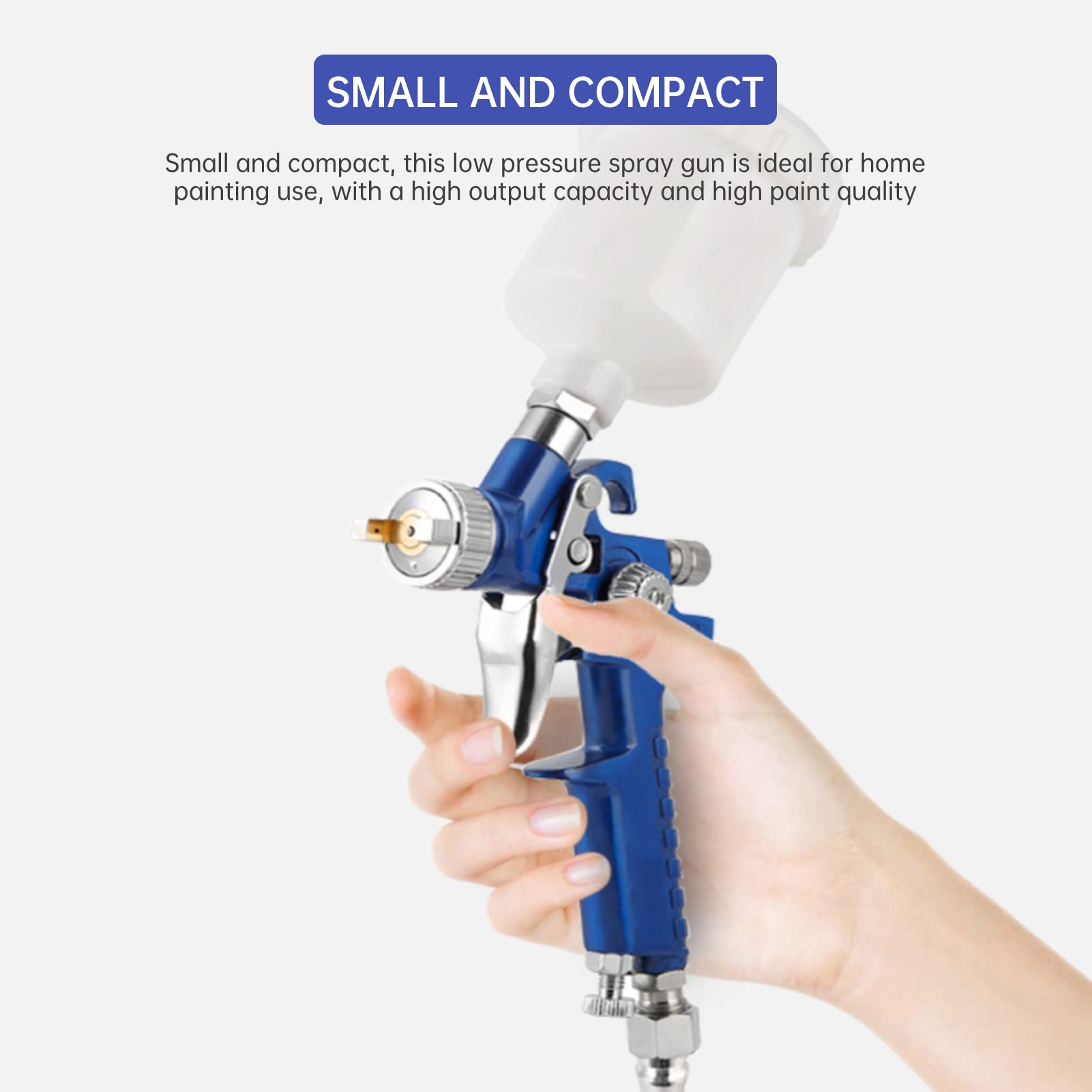 0.8mm Tip HVLP Air Spray Gun Kit with Pressure Regulator & Filter - Professional Automotive Paint Sprayer Set with 125mL Cup - Perfect for Car, Furniture & DIY Painting Projects