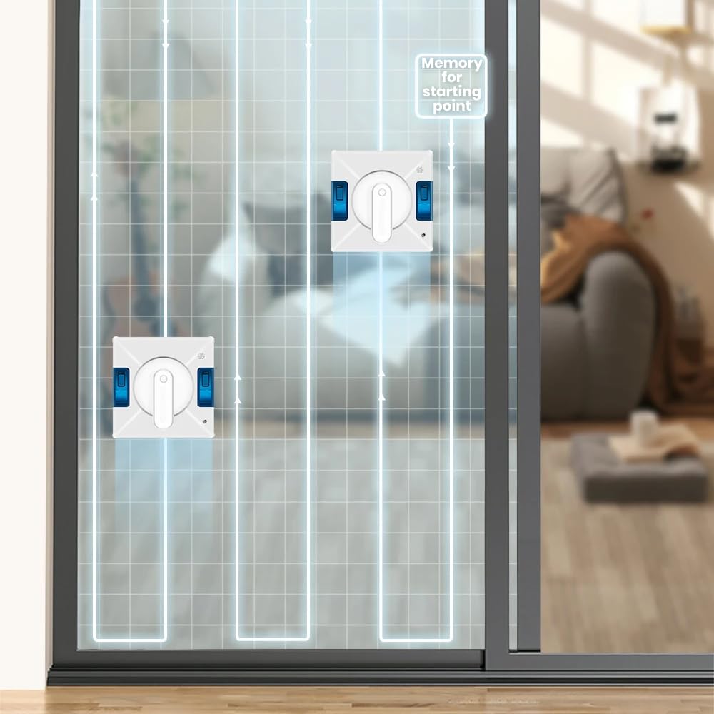Smart Window Cleaning Robot with Dual Water Spray & Strong Suction - Automatic Glass Cleaner for Home & Office - Perfect for High-Rise Windows, Glass Doors & Skylights