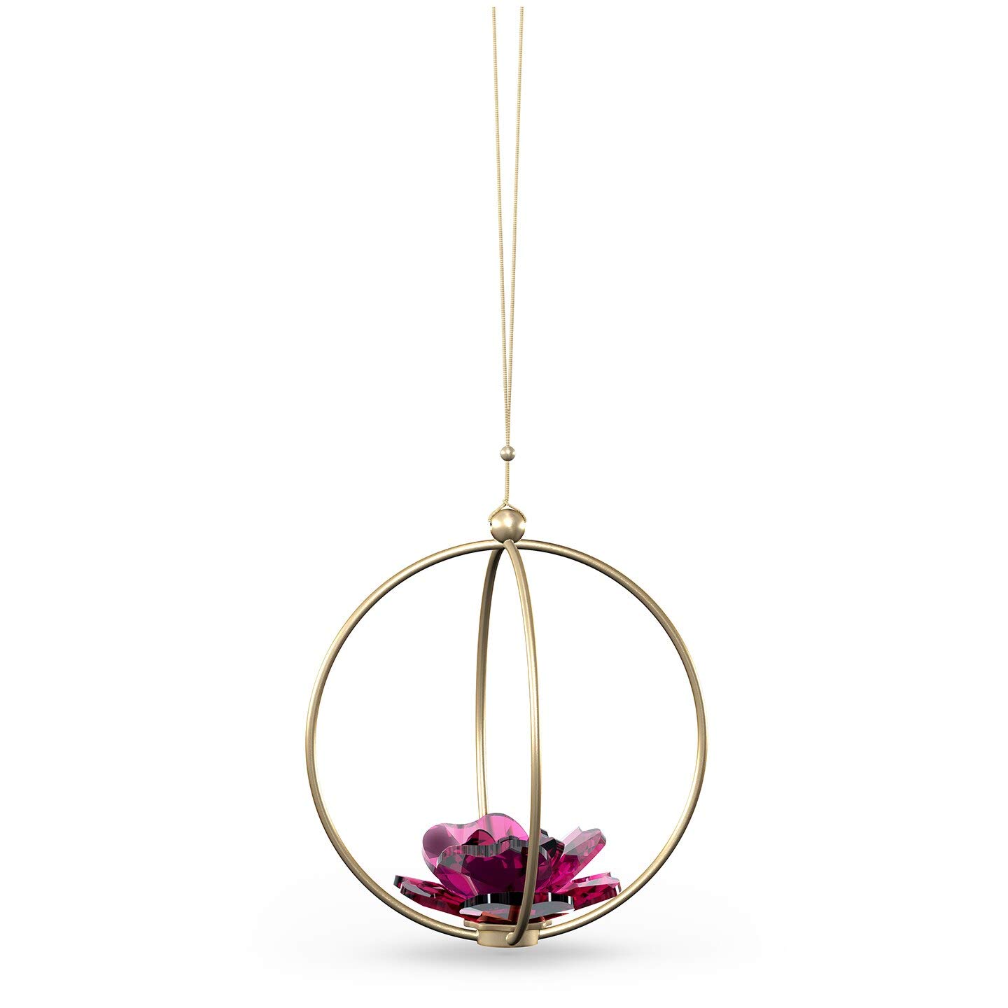 Swarovski Garden Tales Rose Ball Ornament - Large Red Crystal Decor for Home, Christmas Tree, Wedding & Party Decoration | Elegant Gift Idea for Women