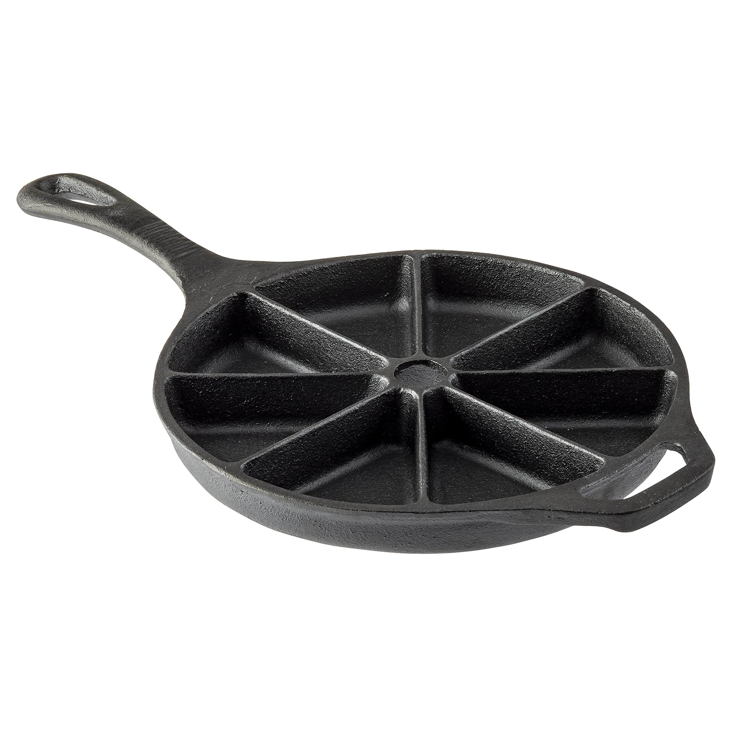 Tablecraft 8.75 Inch Round Cast Iron Cornbread Skillet with Handle - Pre-Seasoned Baking Pan for Cornbread, Pizza & Dutch Oven Cooking - Perfect for Camping, Stovetop & Oven Use