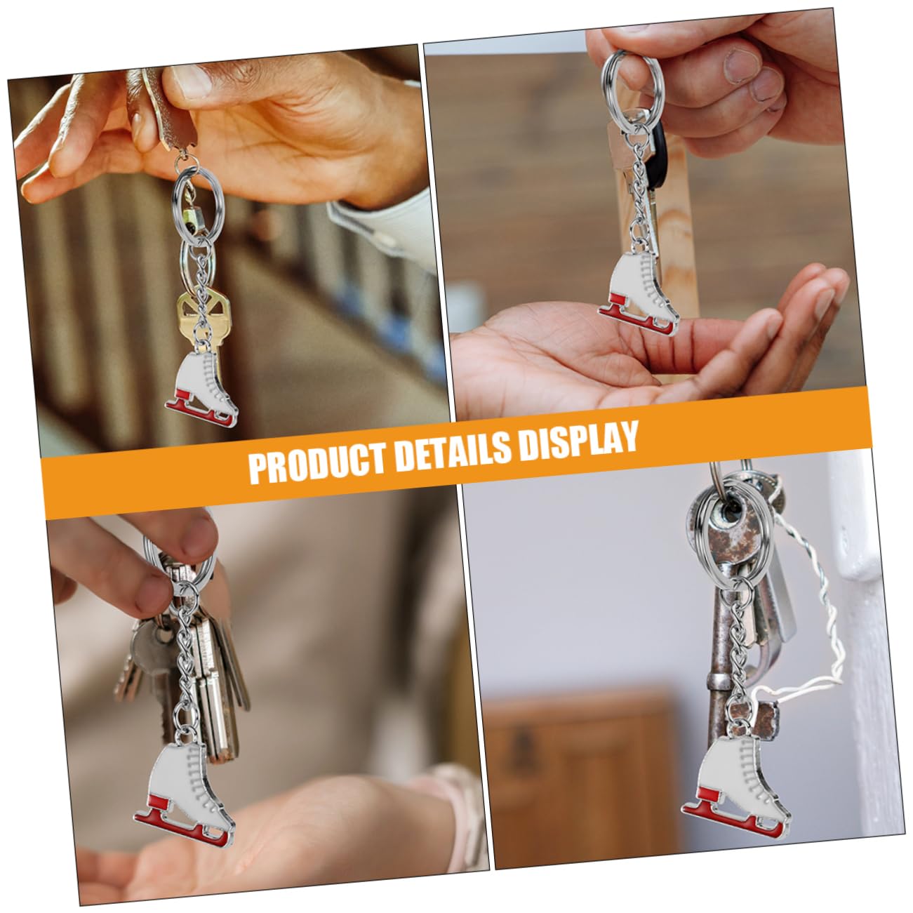 Coolhiya Small Ice Skates Keychain - Metal Hanging Keychain for Backpacks, Bags & Keys - Unique Skating-Themed Gift for Figure Skaters & Winter Sports Fans - Perfect for Backpack Decor, Keyring Accessory & Winter Festival Gifts