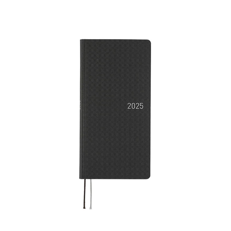 Hobonichi Techo 2025 Planner - Black Gingham Weeks Hardcover, Weekly Horizontal Layout, English Edition (January Start, Monday Start) | Perfect for Journaling, Productivity & Daily Planning