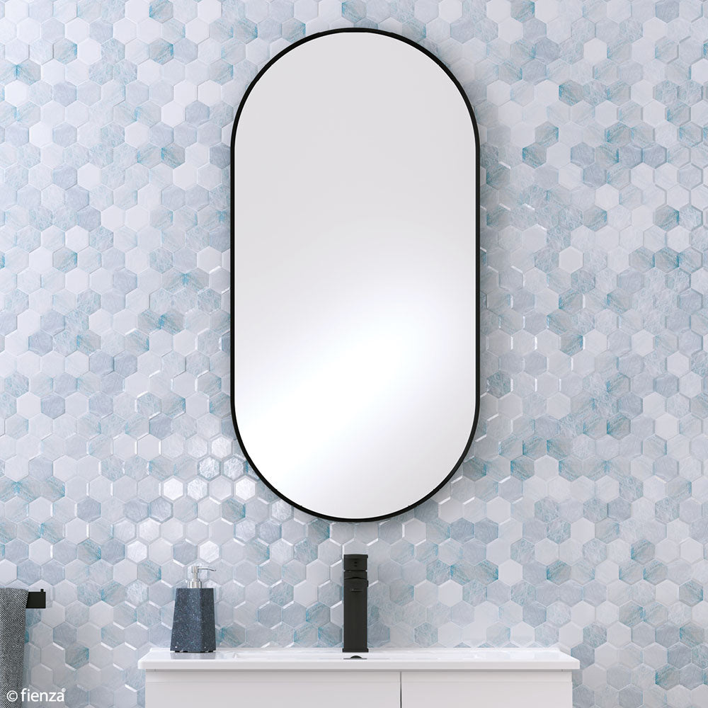 Fienza FMP60120B Empire Matte Black Framed Mirror 24x47 Inches - Modern Bathroom Vanity Mirror, Full-Length Wall Mirror for Bedroom, Living Room, and Entryway Decor
