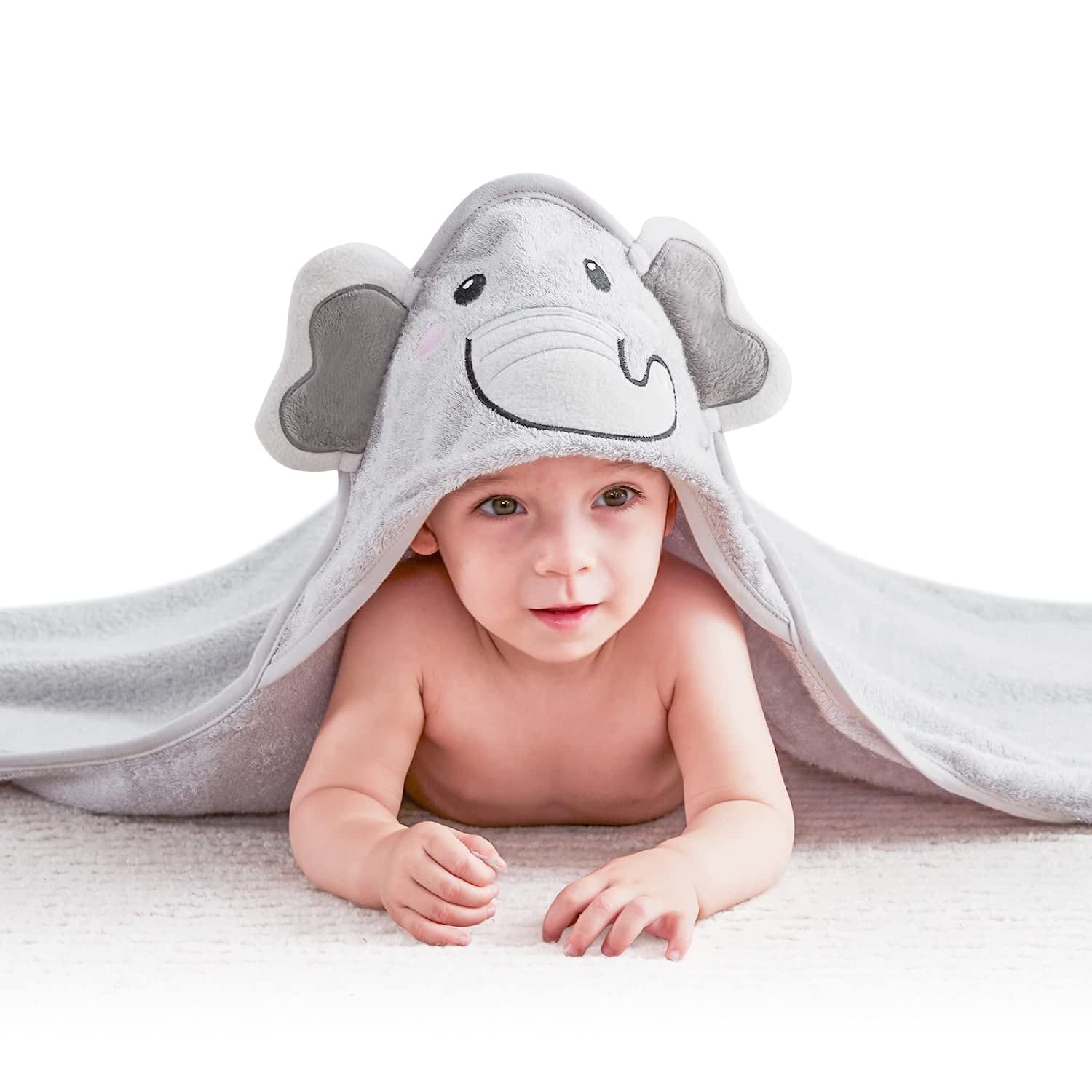 Touchat Hooded Baby Towels - Ultra Soft & Hypoallergenic Bath Towel with Hood for Newborns, Infants & Toddlers | Large 35.1