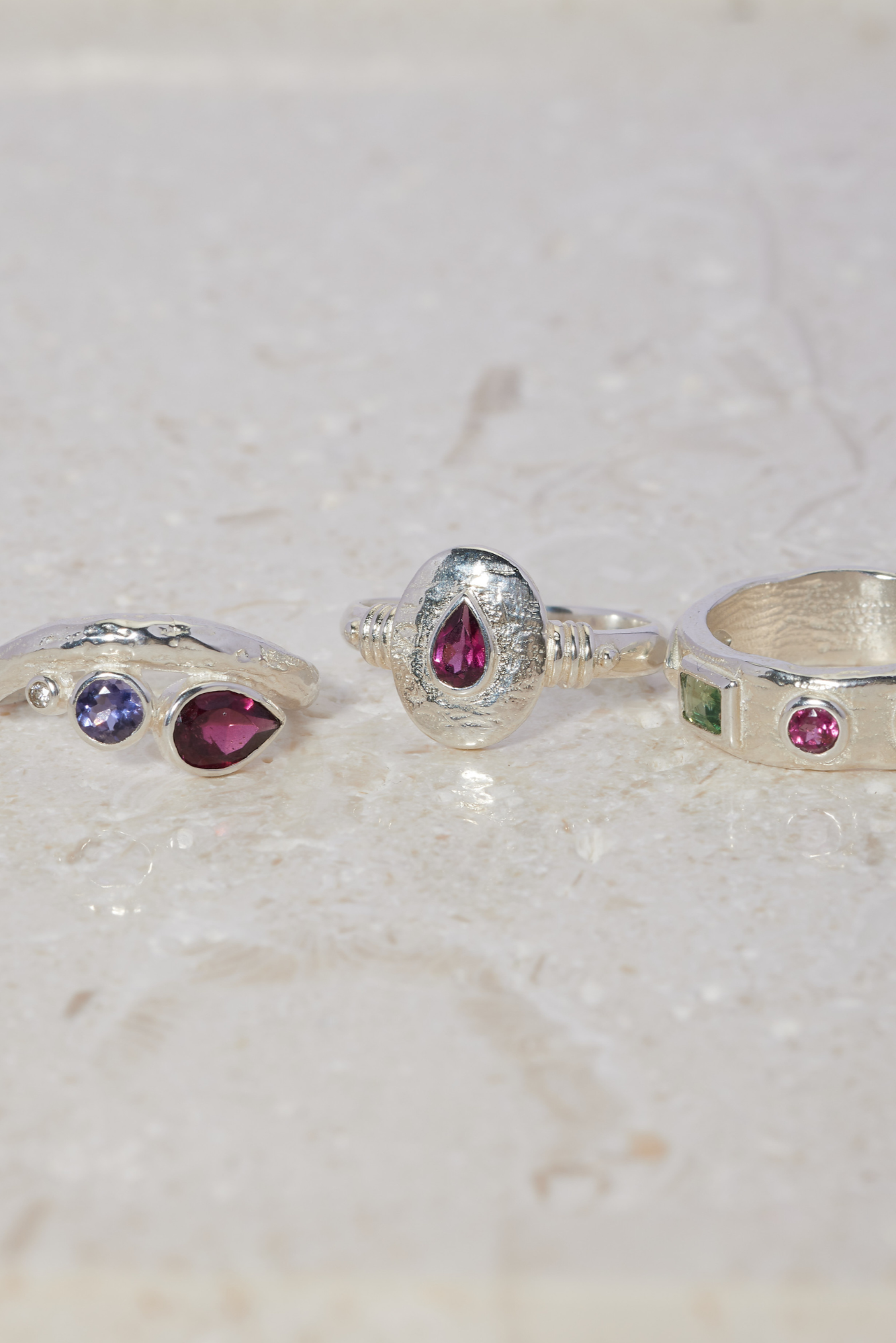 Esme Rhodolite Silver Ring for Women - Elegant Sterling Silver Gemstone Jewelry for Everyday Wear & Special Occasions