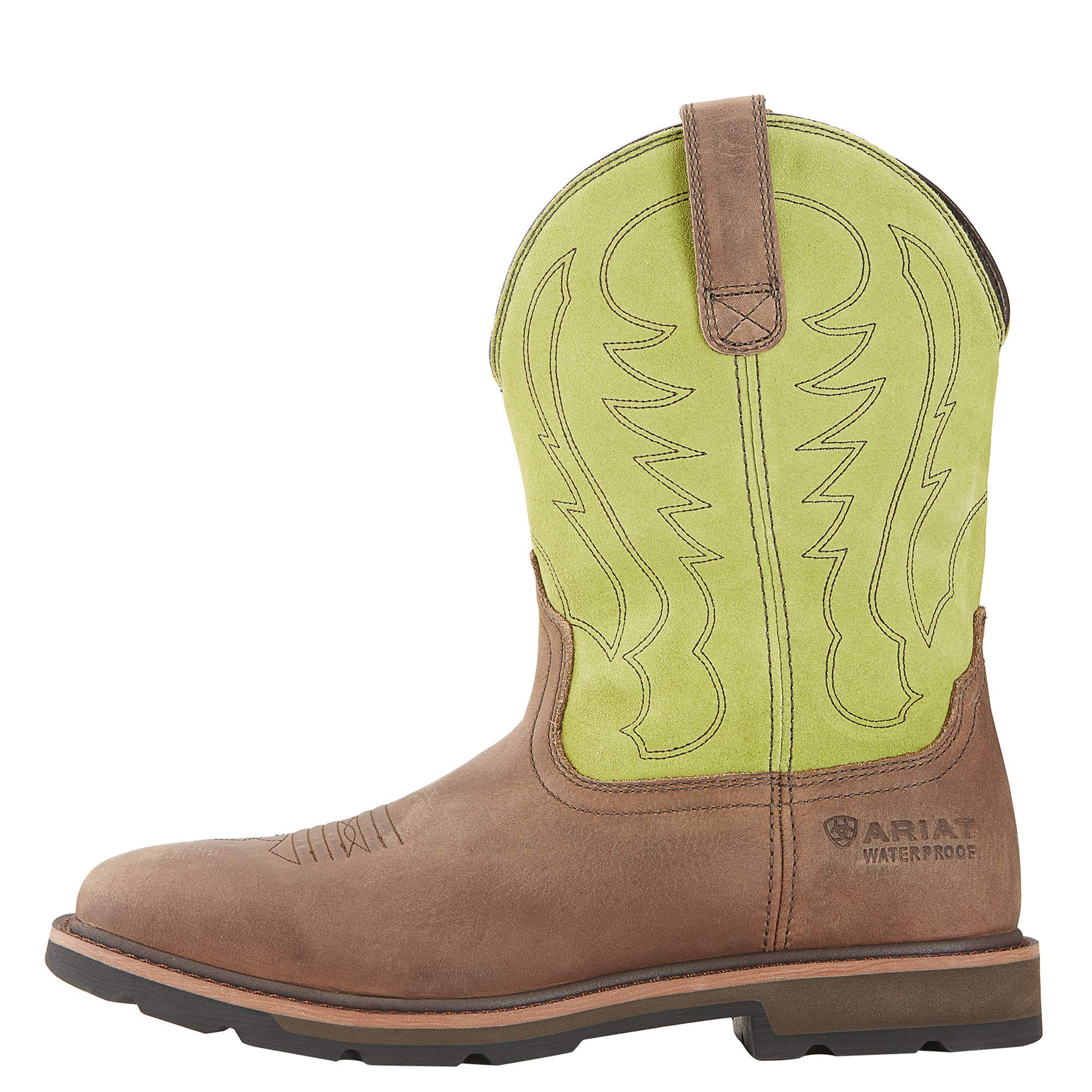 Ariat Men's Groundbreaker Wide Square Toe Waterproof Steel Toe Work Boots - Durable Safety Shoes for Construction, Farming & Outdoor Work