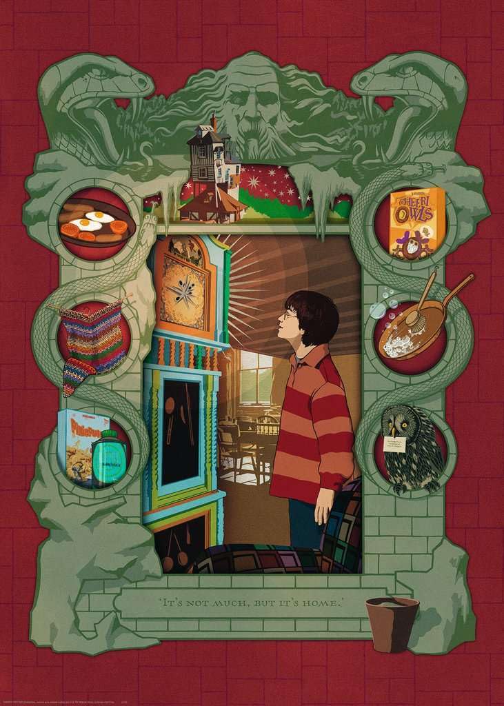 Ravensburger 1000-Piece Adult Jigsaw Puzzle - Harry Potter at the Weasley Family Home (16516) | Perfect for Harry Potter Fans & Puzzle Enthusiasts, Great for Family Game Nights & Home Decor