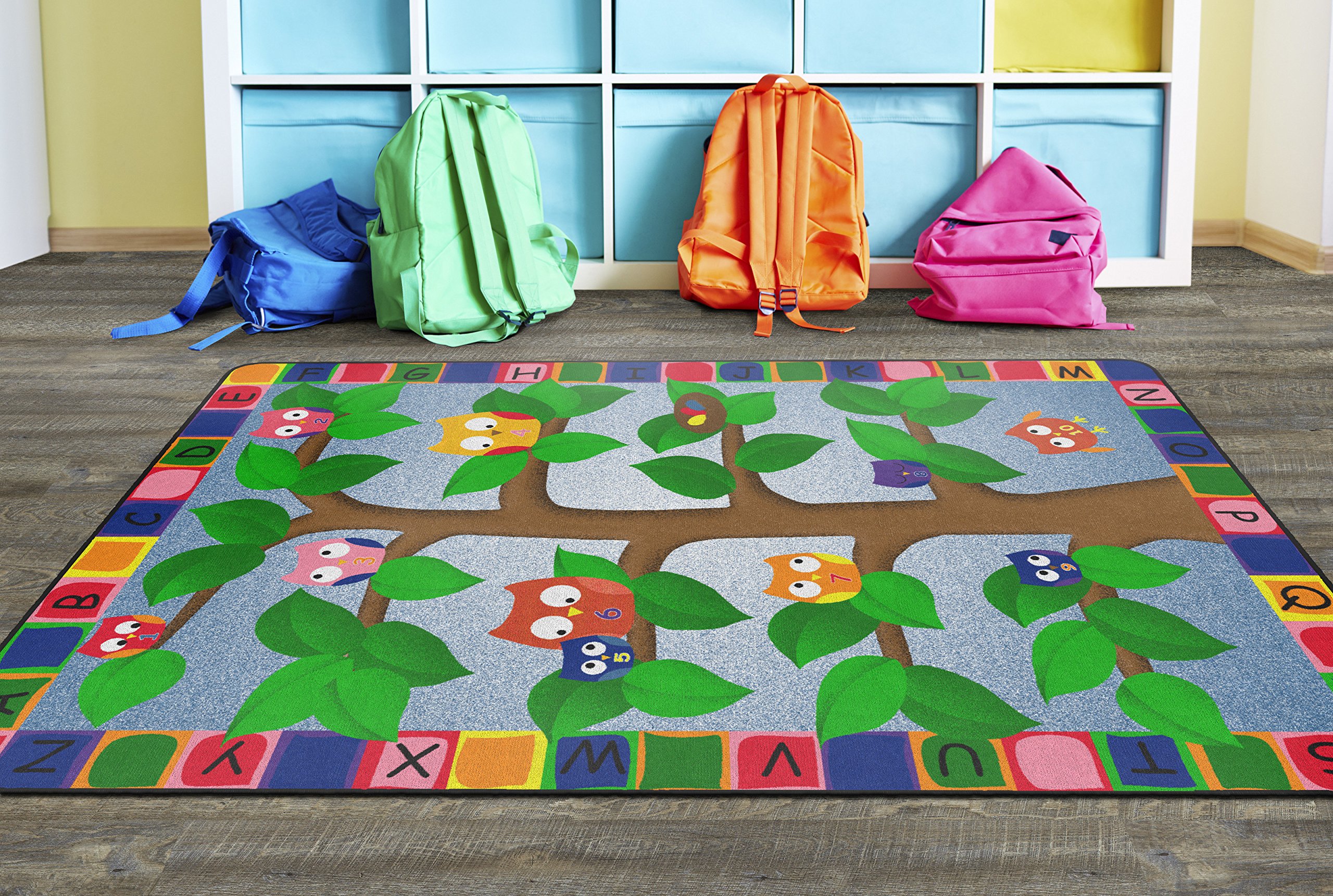 Alphabet Owls Educational Area Rug for Kids - 6' x 8'4