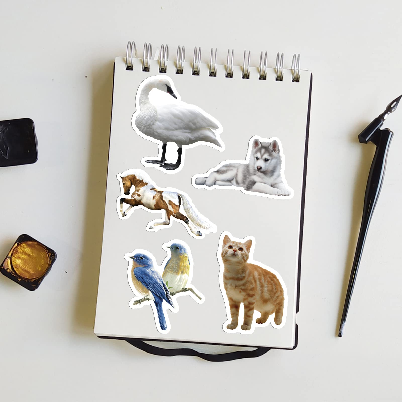 100Pcs Waterproof Zoo Animal Stickers for Kids - Cute Vinyl Animal Stickers Pack for Teens & Adults - Perfect for Scrapbooking, Laptop Decoration & School Projects