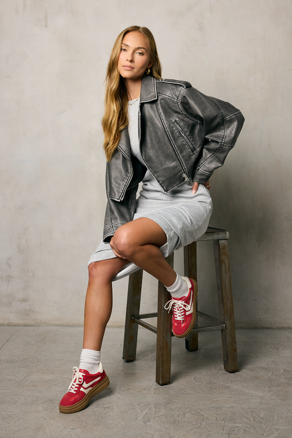 Lauren Tee Shirt Midi Dress in Heather Grey - Women's Casual T-Shirt Dress for Summer, Fall | Perfect for Office, Date Night & Weekend Outings