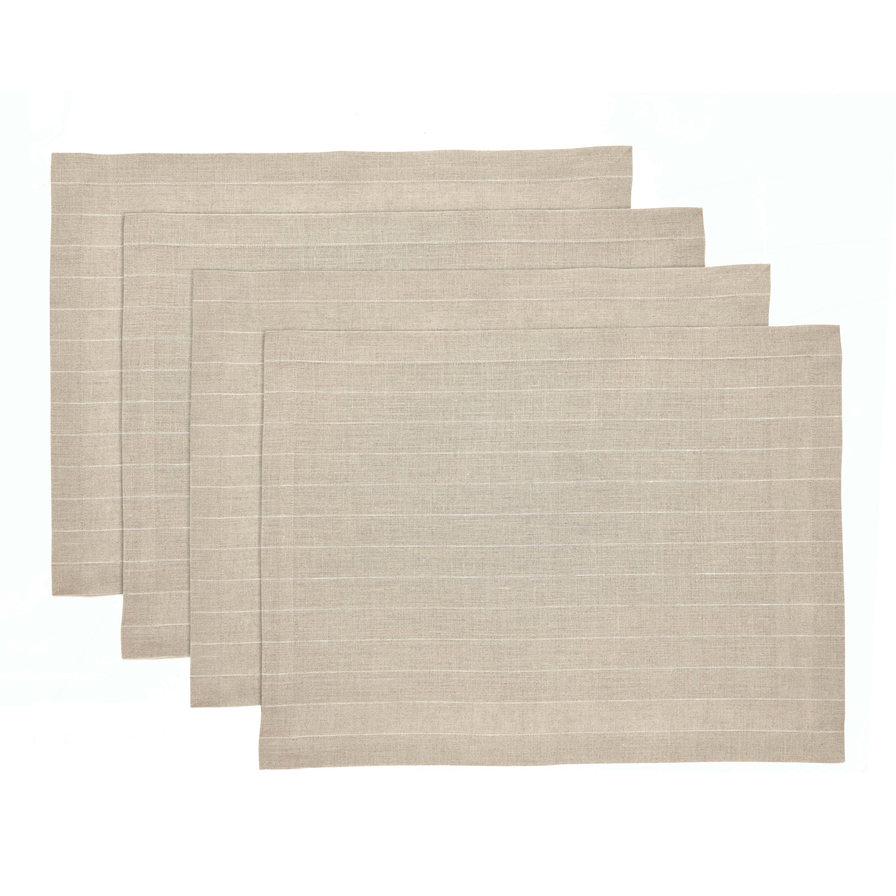 Elegant Pinstripe Placemats Set of 4 - Premium Cotton Table Mats for Formal Dining, Dinner Parties & Holiday Decor