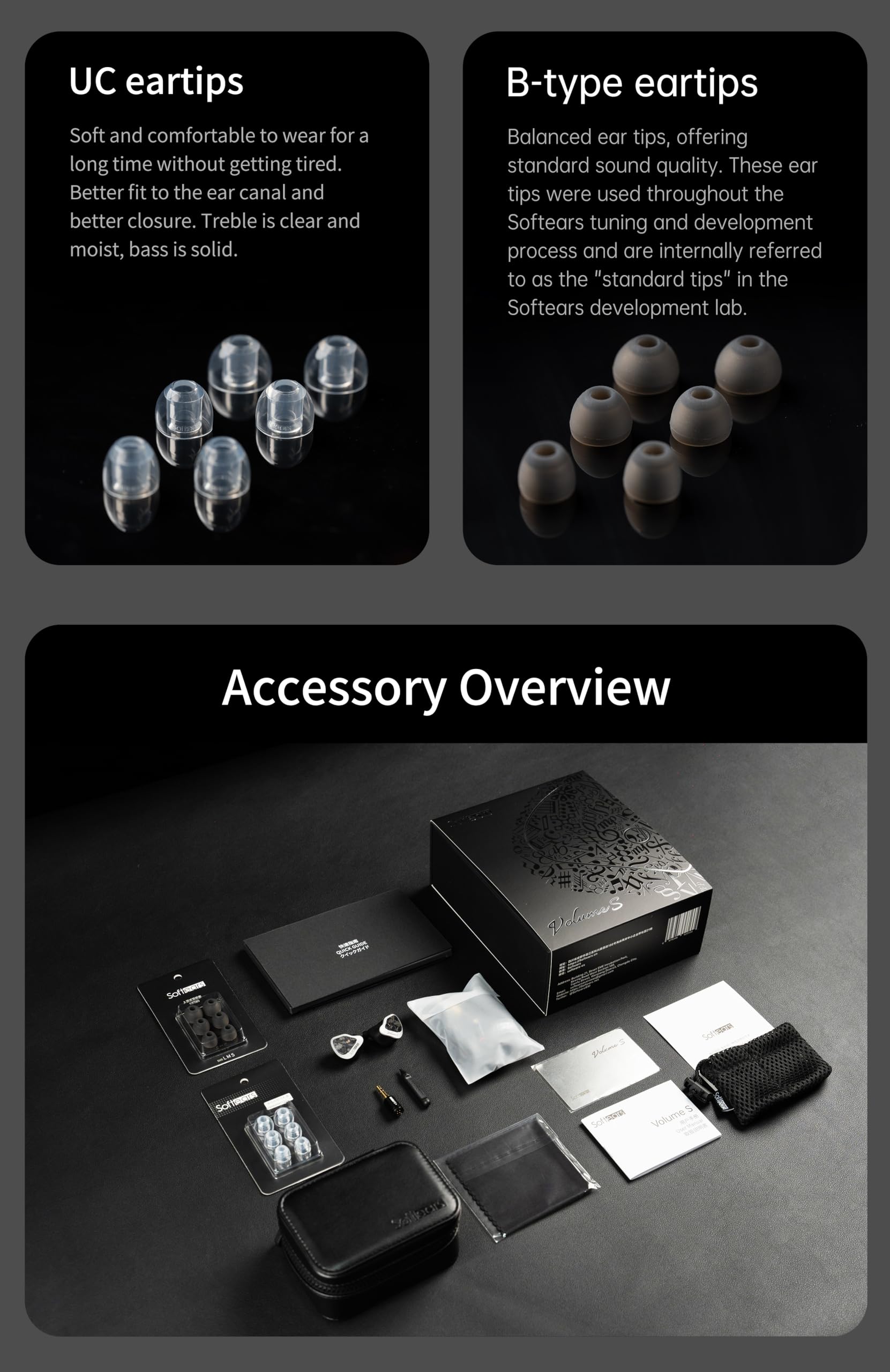 Softears Volume S Hybrid Earphones - 1DD + 1 Passive DD + 2BA Drivers with Interchangeable 3.5mm/4.4mm Cable for Audiophiles | Perfect for Studio Monitoring, Gaming & Travel