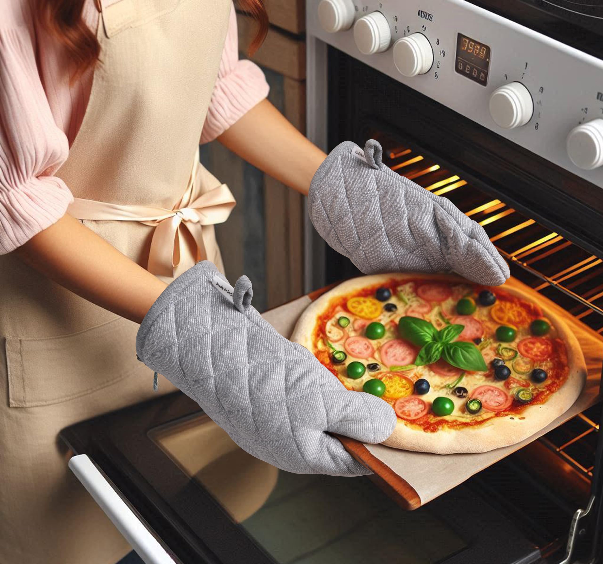 Premium 20-Piece Kitchen Towel Set - Ultra Absorbent Flour Sack Dish Towels, Heat Resistant Oven Mitts & Pot Holders - Gray Linen Collection for New Home Essentials | Perfect for Cooking, Baking & Daily Kitchen Cleaning