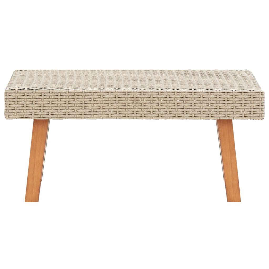 Outdoor Coffee Table - Weather-Resistant Poly Rattan in Beige - Perfect for Patio, Garden, and Poolside Relaxation