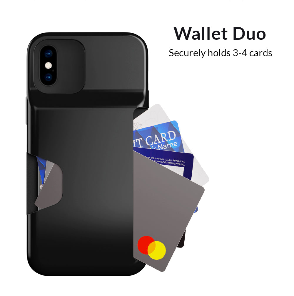 Premium Black Leather iPhone Wallet Case - Slim RFID Blocking Phone Cover with Card Holder - Perfect for Travel, Shopping & Everyday Use