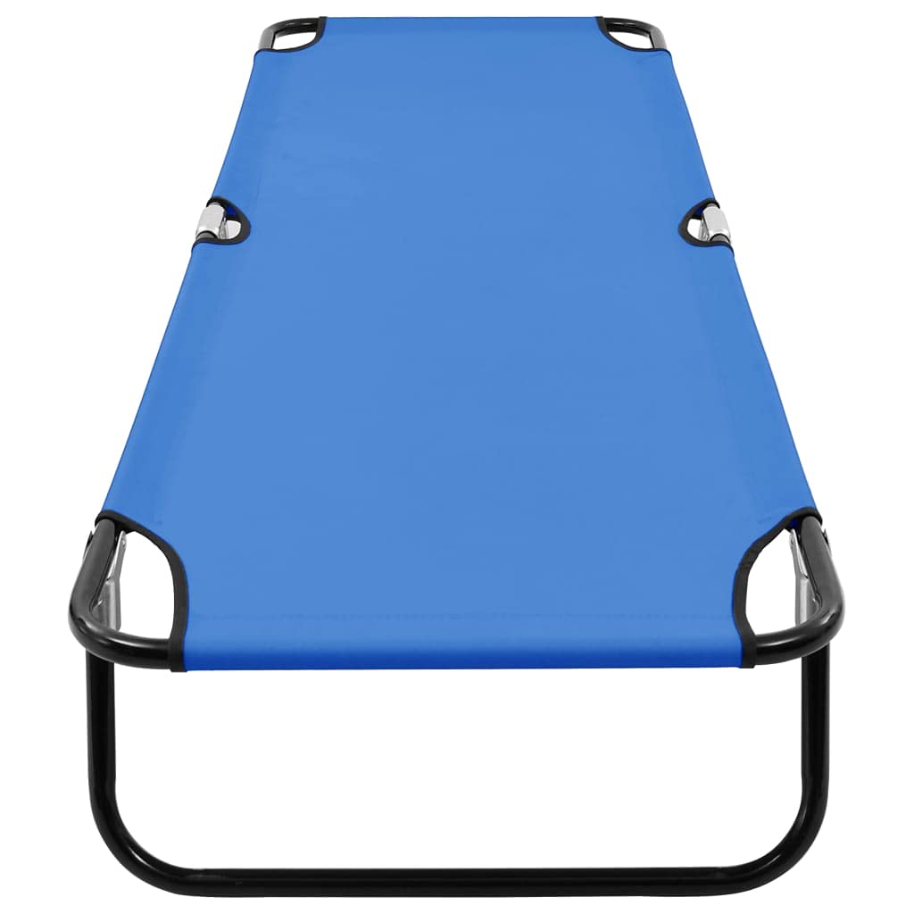 Foldable Travel Lounger - Portable Blue Steel Sun Lounger for Outdoor, Lawn, Courtyard & Beach | Perfect for Sunbathing, Camping & Poolside Relaxation