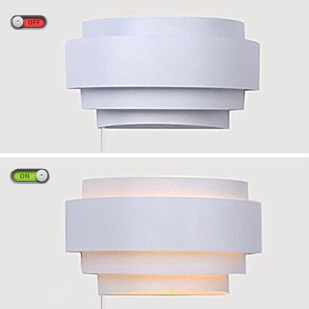 Modern LED Plug-in Wall Sconce Light with On/Off Switch - Up Down Lighting for Living Room, Hallway & Bedroom - Warm White (E26 Base, Bulb Not Included) | Perfect for Ambient Lighting & Home Decor