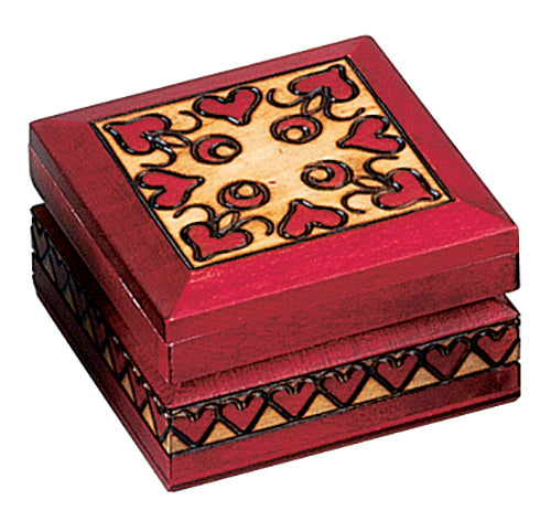 Hand-Carved Wooden Heart Box - Miniature Jewelry Gift Box for Valentines, Anniversaries & Keepsakes | Perfect for Storing Rings, Necklaces & Small Treasures