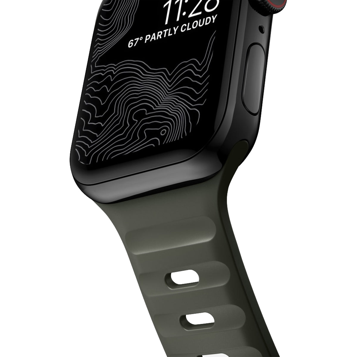 Nomad Sport Band for Apple Watch 45mm / 49mm - Premium Durable Ash Green Silicone Strap | Perfect for Workouts, Running & Everyday Wear