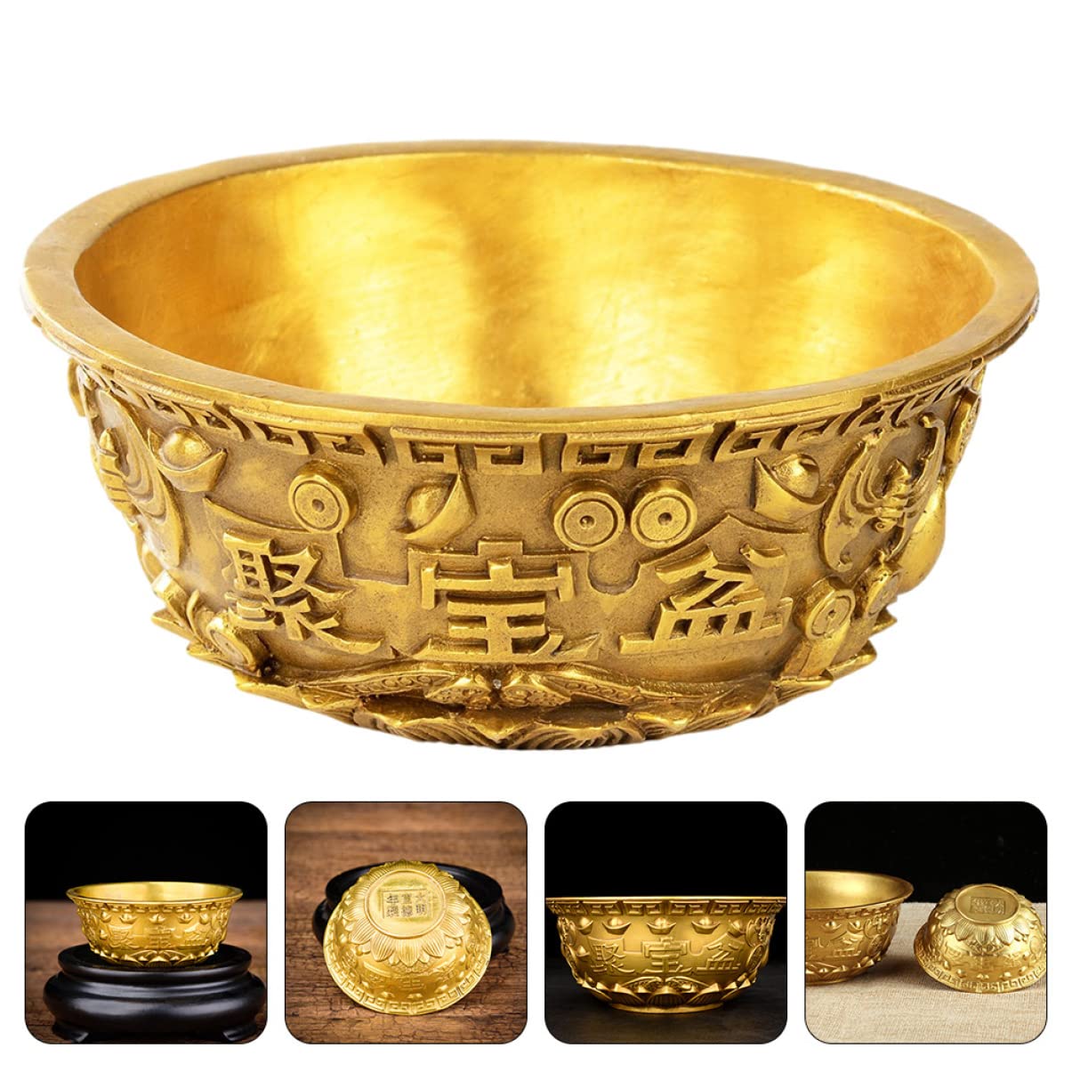 Premium Cabilock 2-Piece Chinese Fortune Bowl Set - Handcrafted Cornucopia Decor for Home & Office - Perfect for Feng Shui, Wealth Display & Holiday Centerpieces