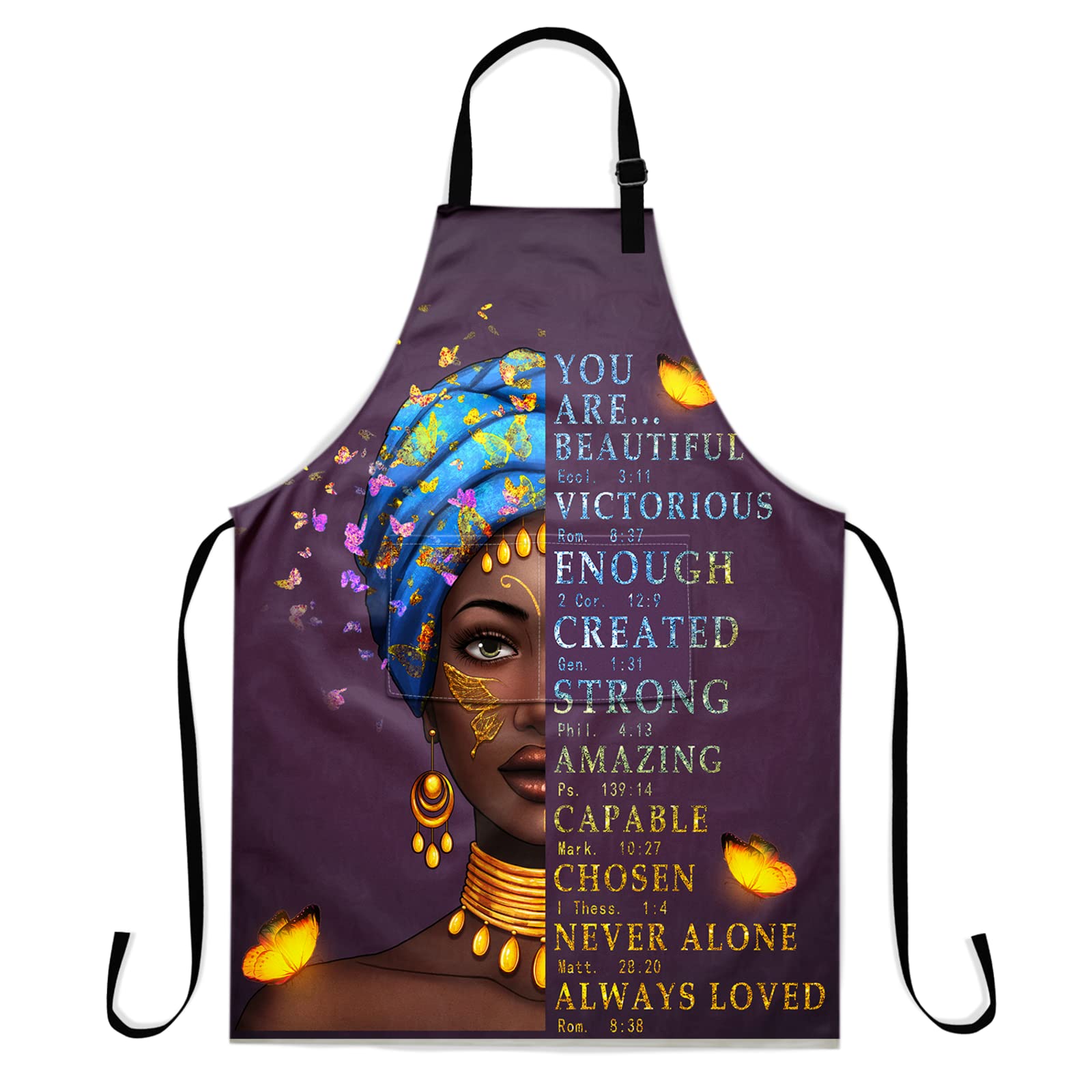 Black Apron for Women - Waterproof Kitchen Cooking Baking Gardening Apron with Pockets - Perfect for Home Chefs, Bakers & Gardeners