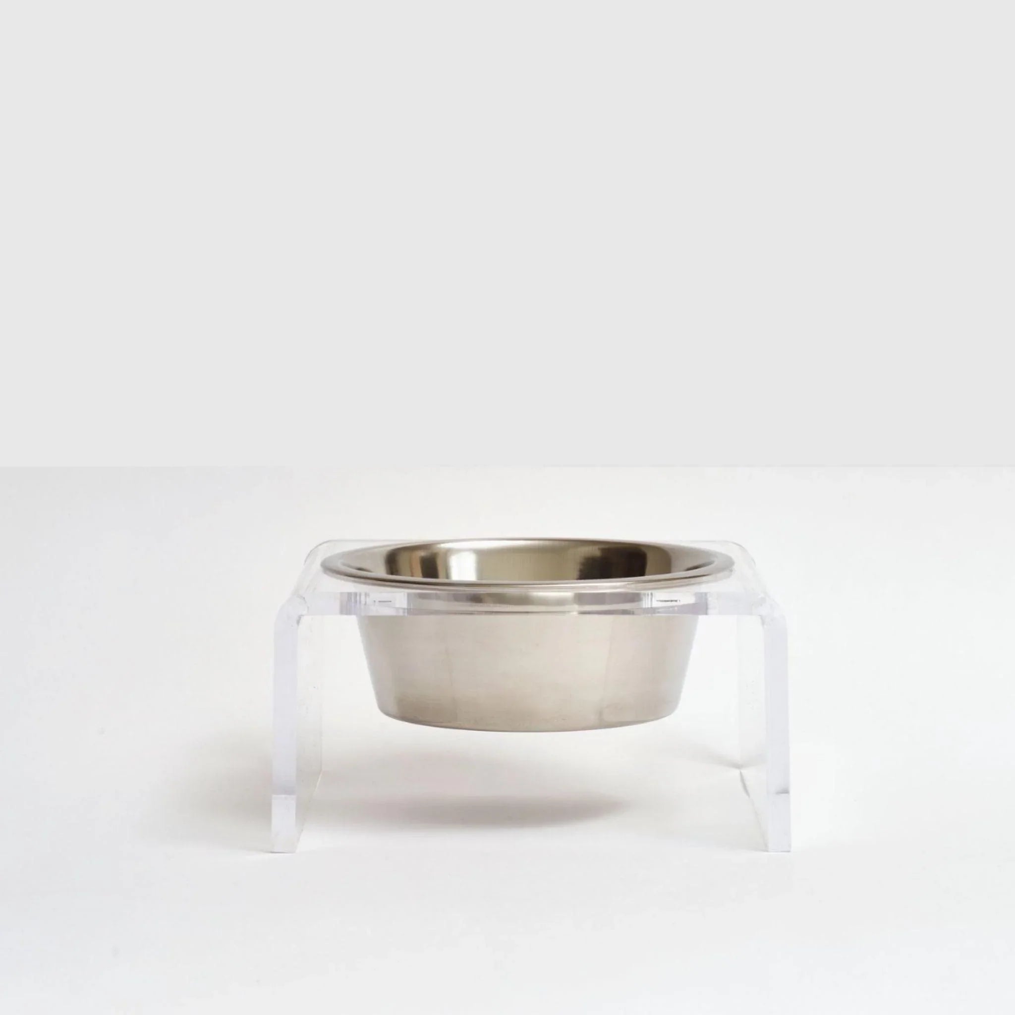 Clear Single Dog Bowl Feeder - Non-Slip Pet Food and Water Dish for Small to Medium Dogs - Perfect for Home, Travel, and Outdoor Use