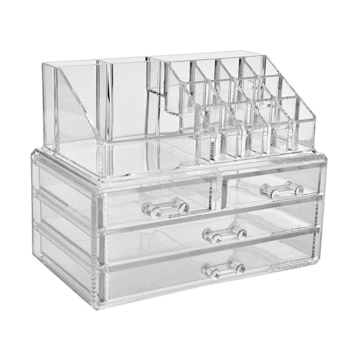 Clear: 1 Top, 2 Small, 2 Large Drawers