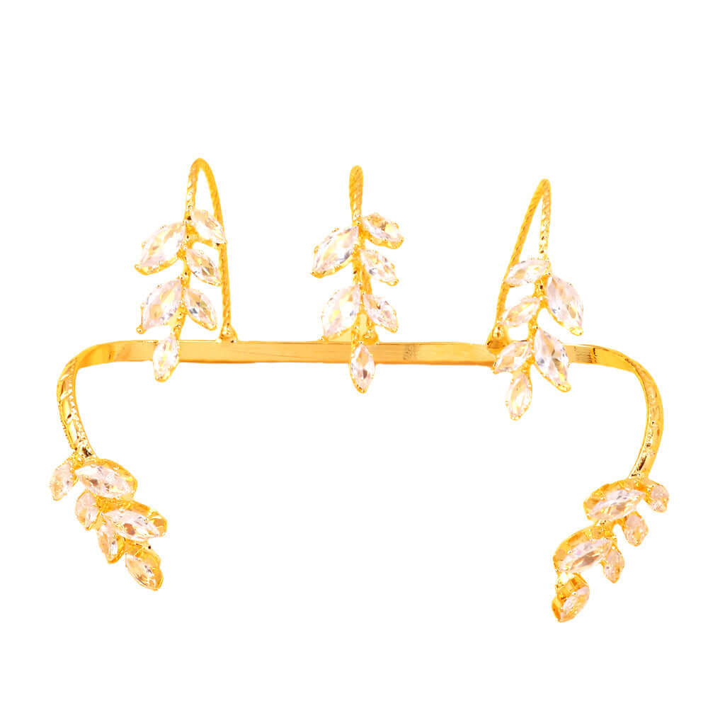 Elegant Leaf Wedding Hand Cuff Ring WJ402 - Dainty Bridal Jewelry for Wedding, Engagement & Special Occasions
