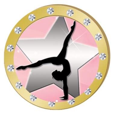 Crown Awards Gymnastics Female Gold Rhinestone Pin - Elegant Gold Gym Pins for Competition, Performance & Gymnast Recognition | Perfect for Awards, Gifts & Team Spirit