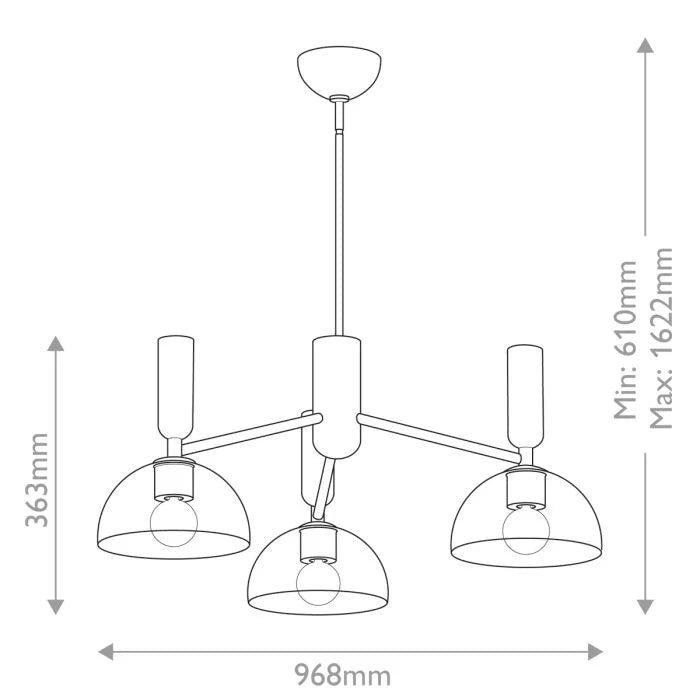 Alora Mood Jude 3-Light Chandelier in Brushed Gold & Matte Black - Elegant Dining Room & Bedroom Lighting Fixture