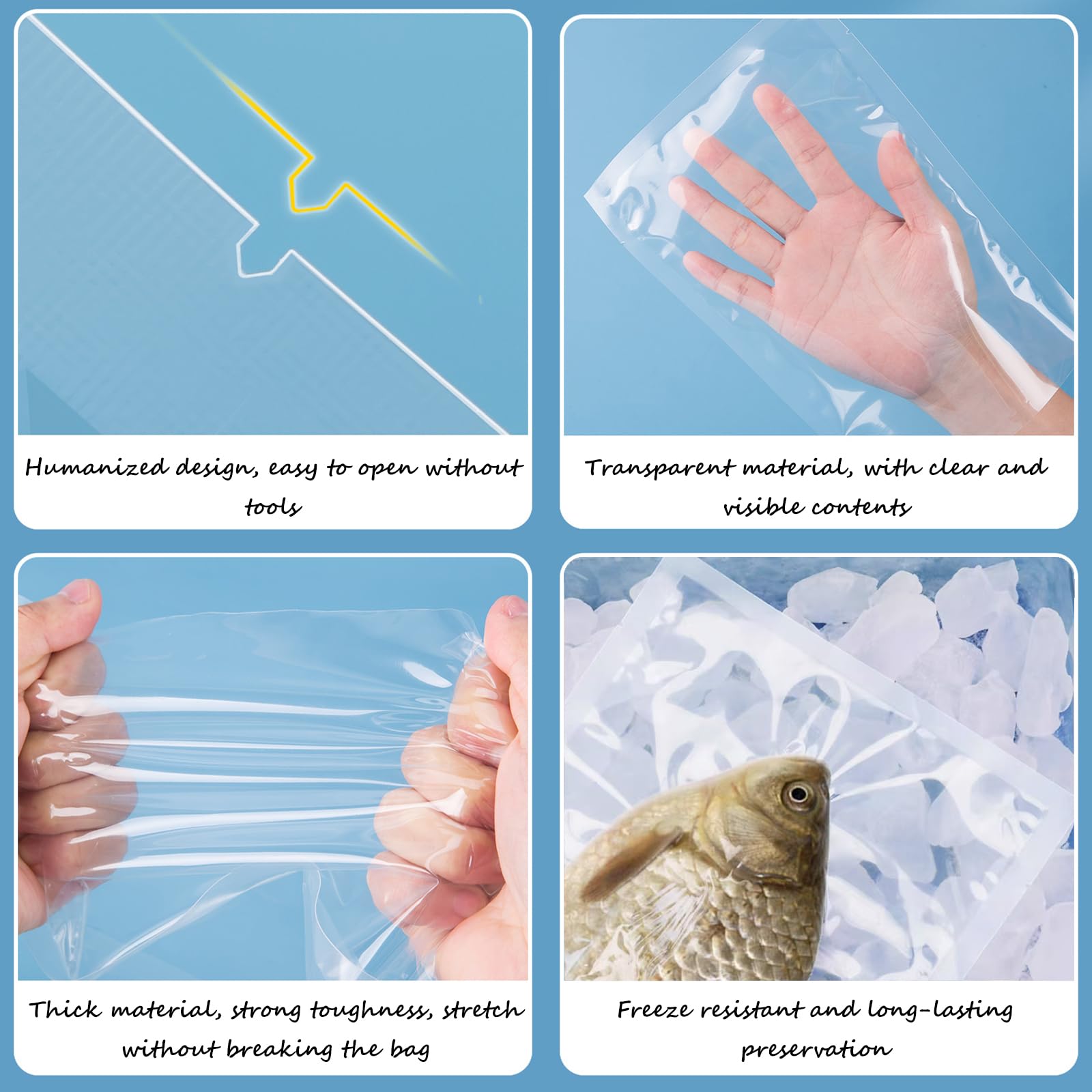 100-Pack 8x12 Inch Vacuum Sealer Bags for Food Storage | Heavy Duty Sous Vide & Meal Prep Bags | Airtight Freezer Safe Bags for Meat, Vegetables & Leftovers | Perfect for Kitchen, Camping & Bulk Food Preservation