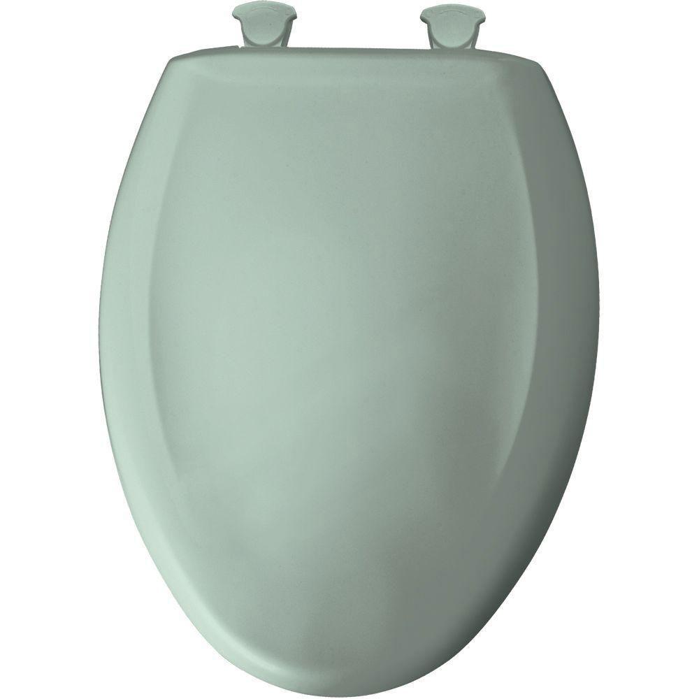 Bemis Slow Close STA TITE Elongated Closed Front Toilet Seat in Seafoam Green - Soft Closing, Durable & Easy to Install - Perfect for Bathroom Upgrade & Home Renovation
