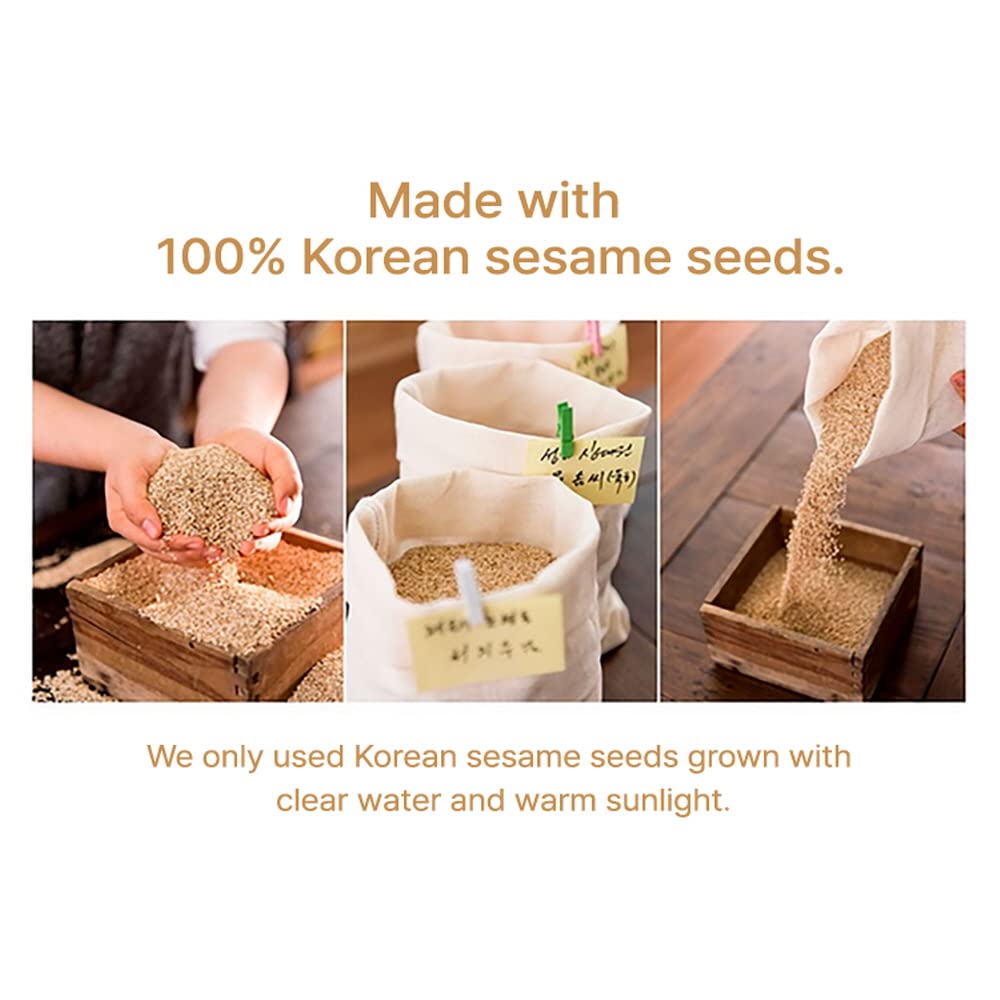 Premium 100% Korean Roasted Sesame Seeds 500g | HACCP Certified | Authentic Korean Seasoning for Bibimbap, Kimchi & Cooking | Gluten-Free & Non-GMO | Perfect for Asian Cuisine, Baking & Salad Topping