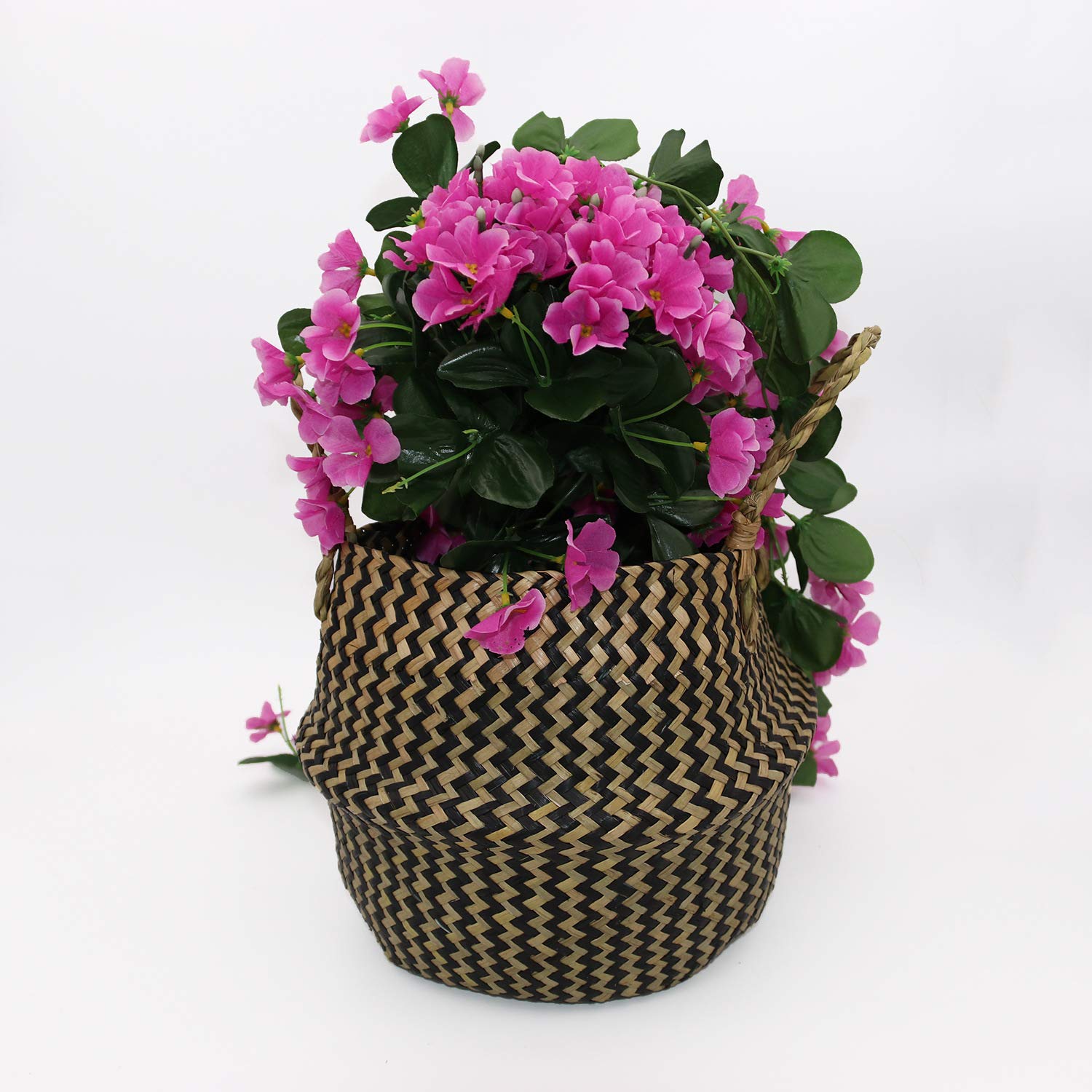 Hxykyb Woven Seagrass Storage Basket with Handles - Natural Boho Home Decor for Bathroom, Laundry, Picnic & Toy Organization - Eco-Friendly Wicker Organizer for Groceries & Household Items