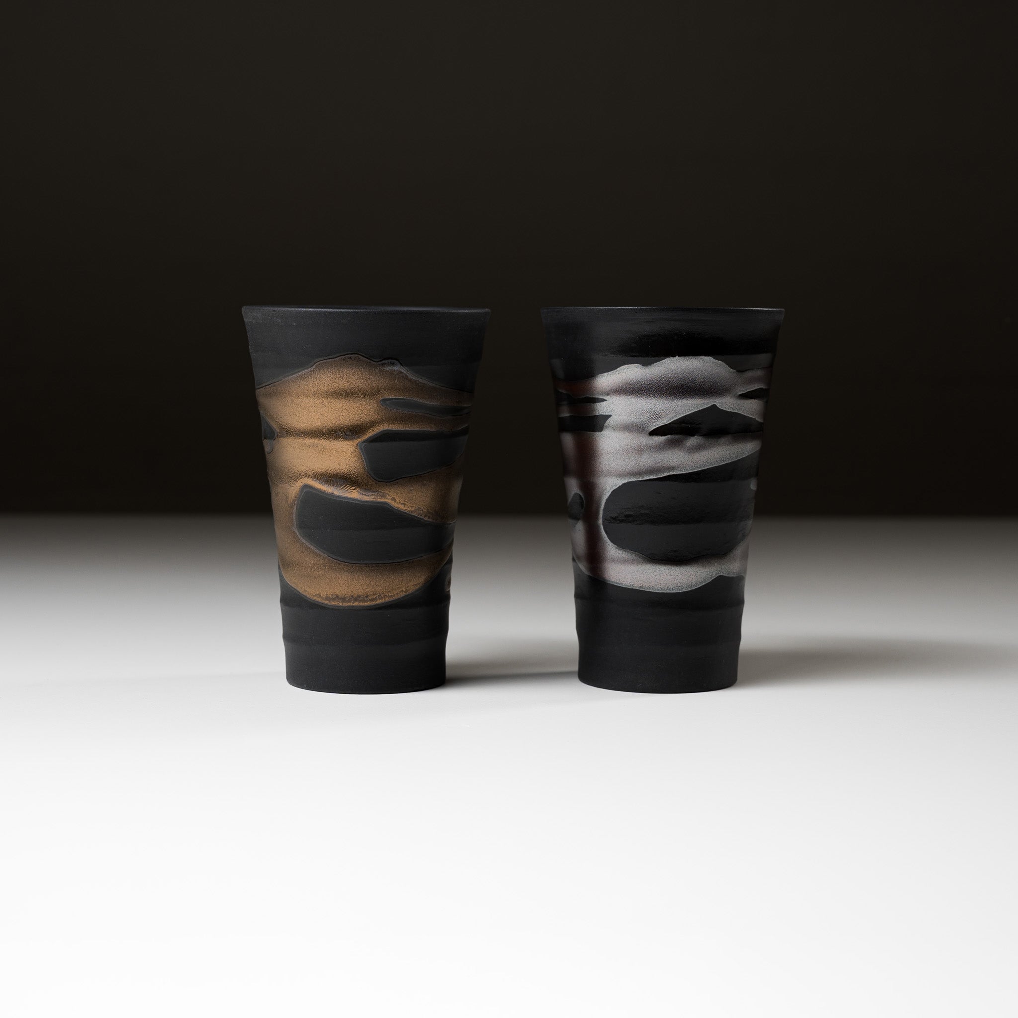 Wind Wave Pair Insulated Stainless Steel Tumbler Gift Set - 250ml (8.5oz) Double-Walled Vacuum Coffee Cups for Couples, Travel & Outdoor Use