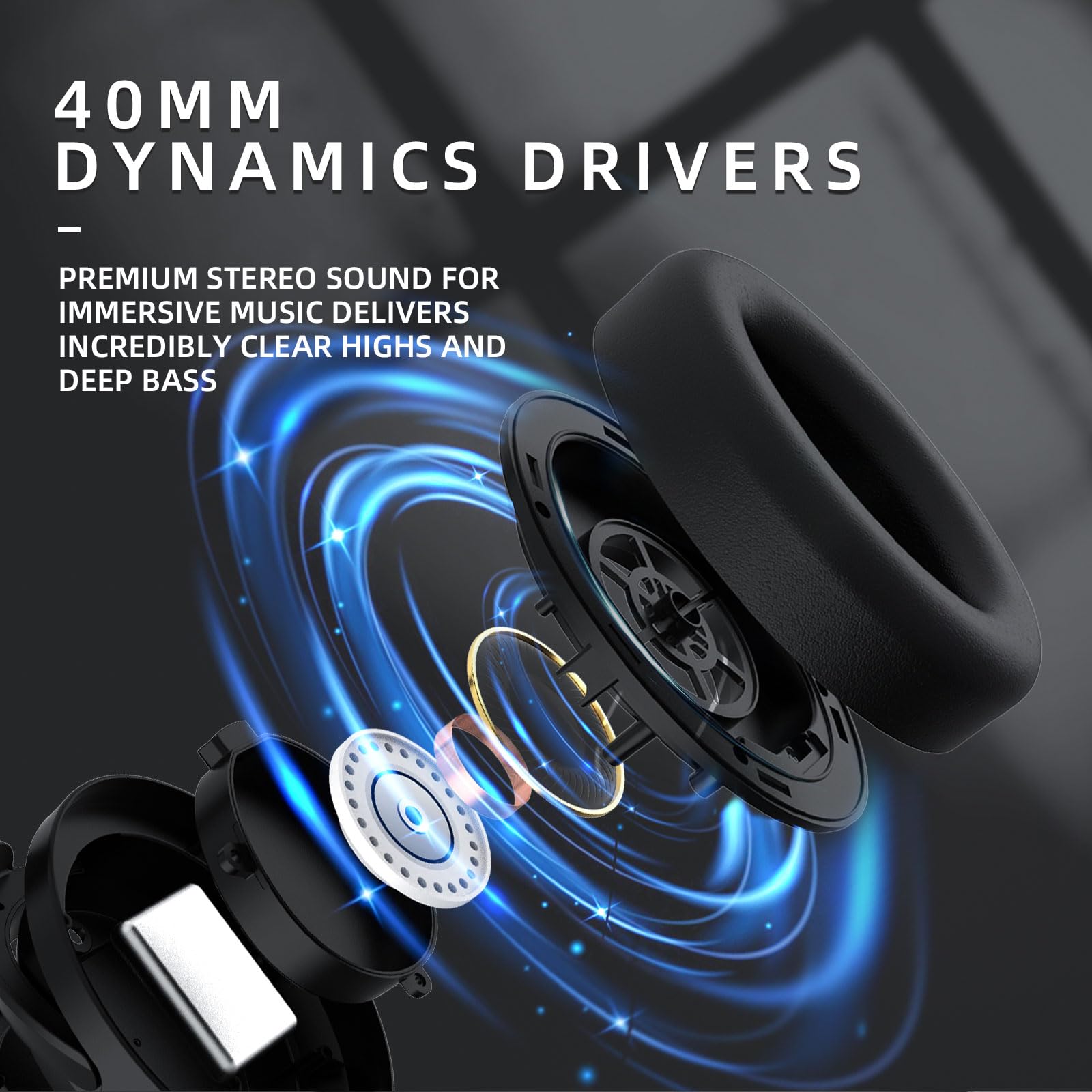 SoundMAGIC P60BT Wireless Bluetooth Headphones with Active Noise Cancelling - HiFi Stereo Over-Ear Headset, HD MIC, Touch Controls, 50H Playtime (Black) - Perfect for Travel, Commuting & Home Entertainment