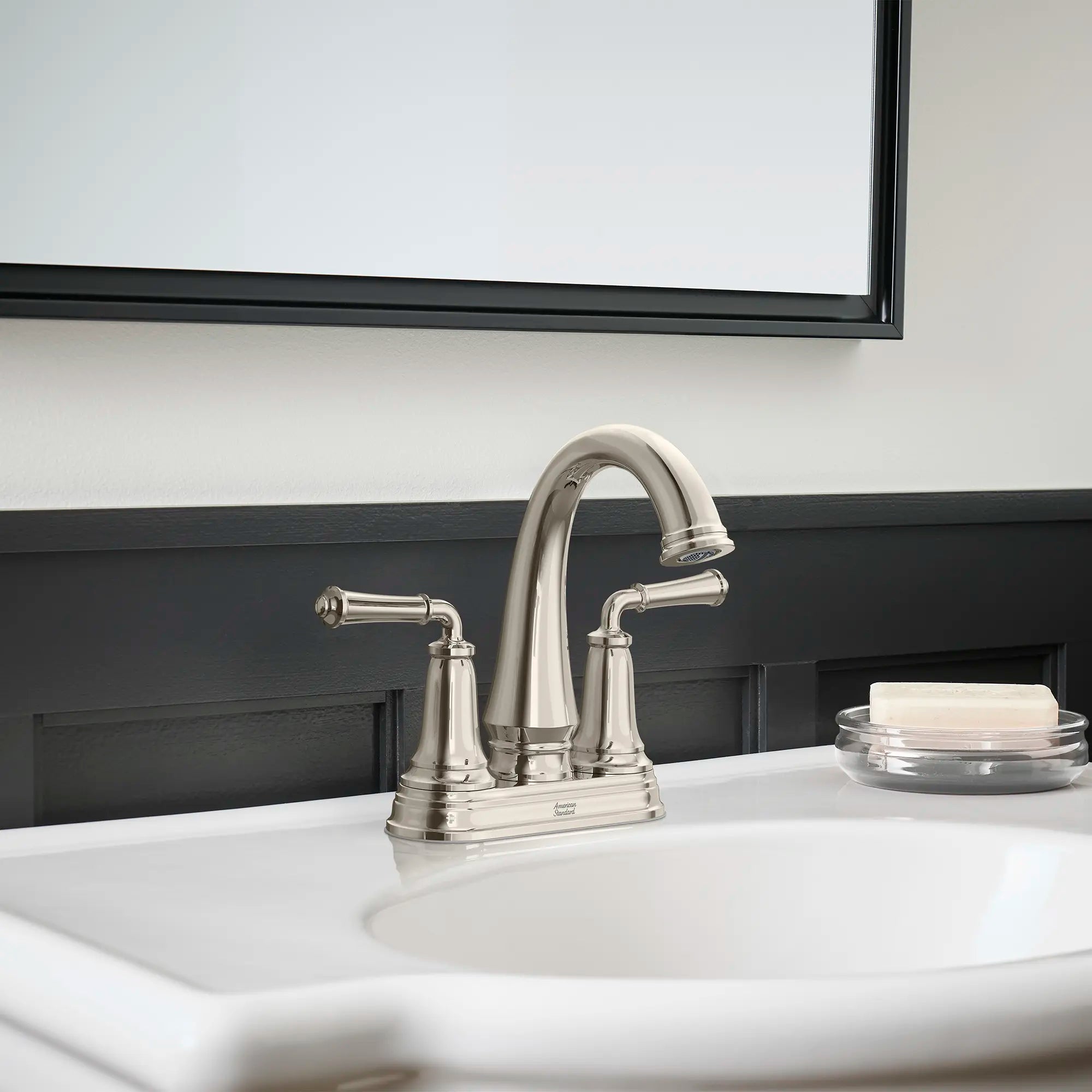 Delancey® 4 Inch Centerset 2 Handle Bathroom Faucet - 1.2 GPM/4.5 LPM Water-Saving Design with Lever Handles - Perfect for Small Bathrooms, Powder Rooms & Guest Baths