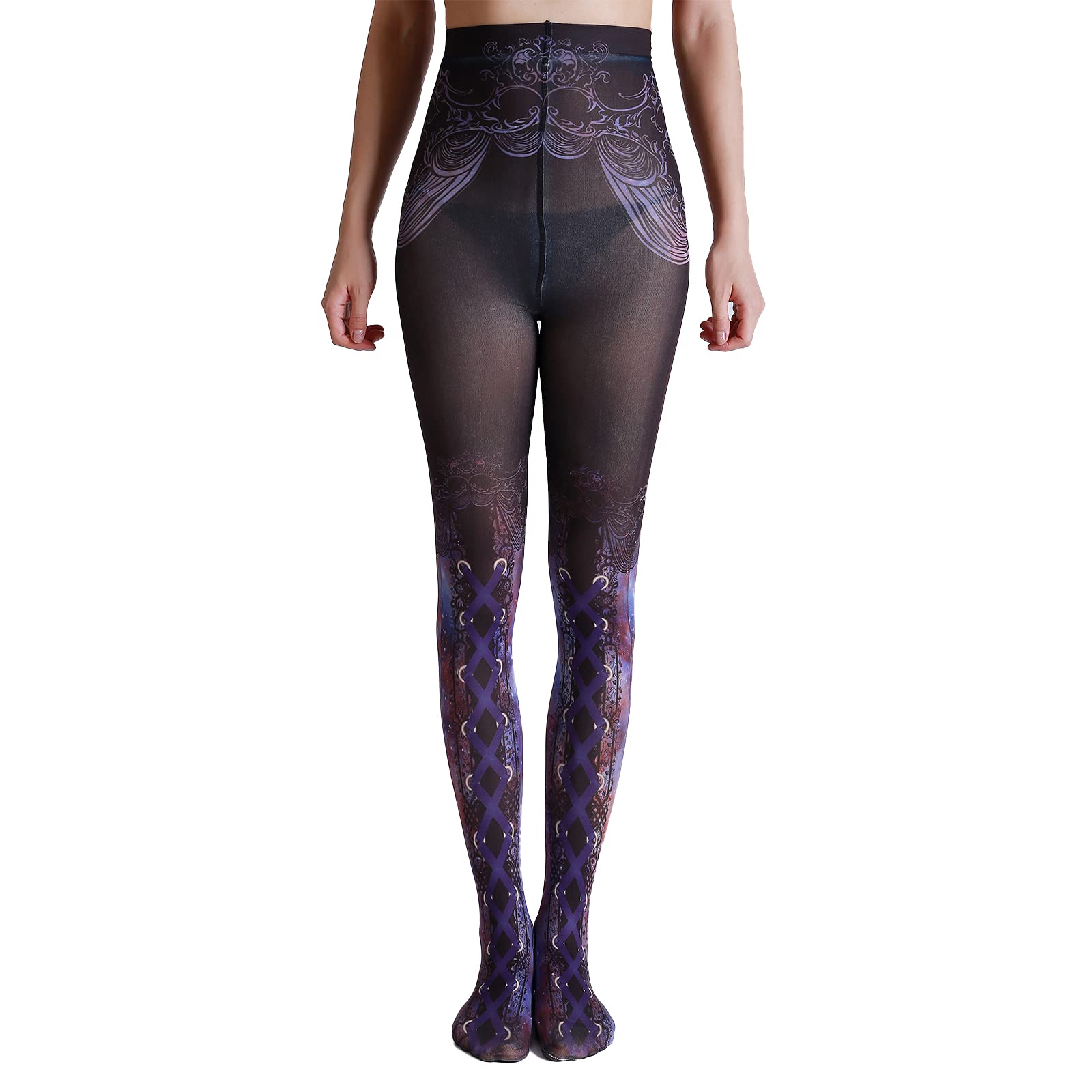 Sahabowi Women's Sheer High Waist Tights - Vintage Control Top Pantyhose & Stockings for Everyday Wear, Office, or Special Occasions
