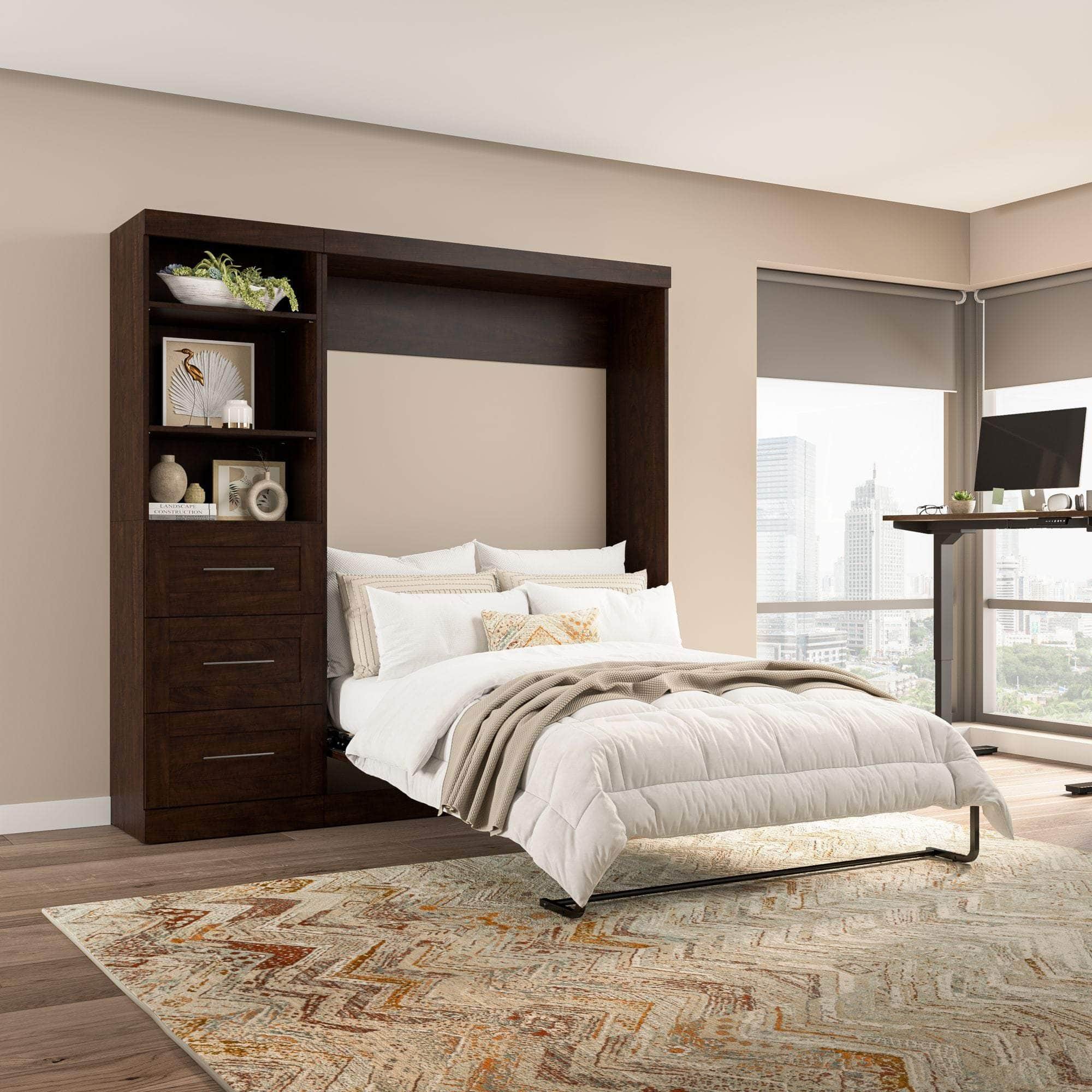 Pur Full Murphy Wall Bed with Storage Drawers - 84