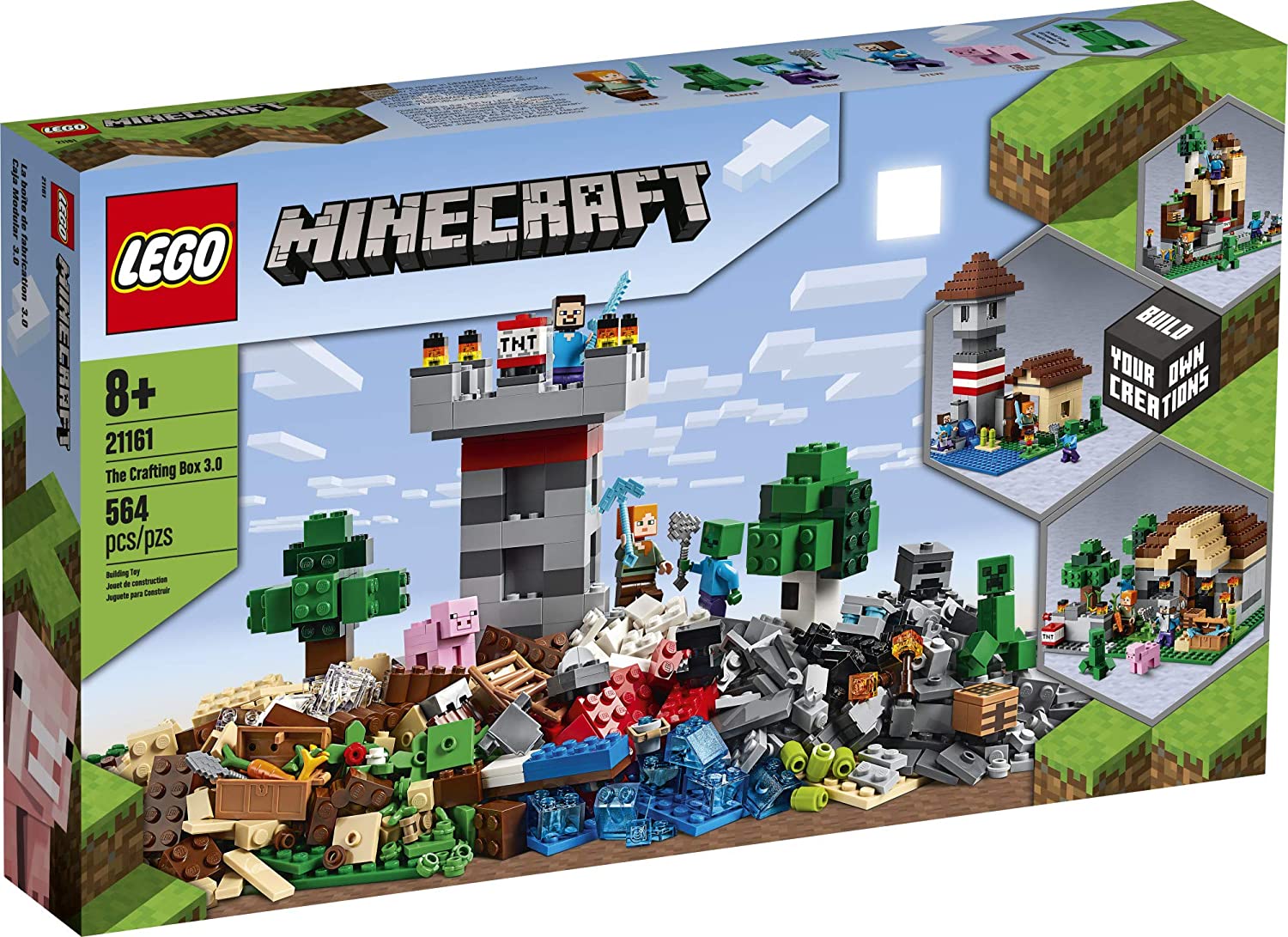 LEGO Minecraft The Crafting Box 3.0 Building Set 21161 - Creative Construction Toy for Kids & Adults, Perfect for Minecraft Fans & Collectors - Great for Birthday Gifts, Playtime & Display