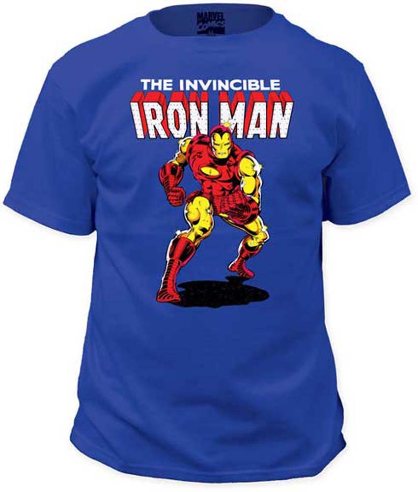 Marvel Iron Man Royal Blue Superhero T-Shirt - Cool Graphic Tee for Men, Women & Kids | Perfect for Cosplay, Comic Con & Casual Wear