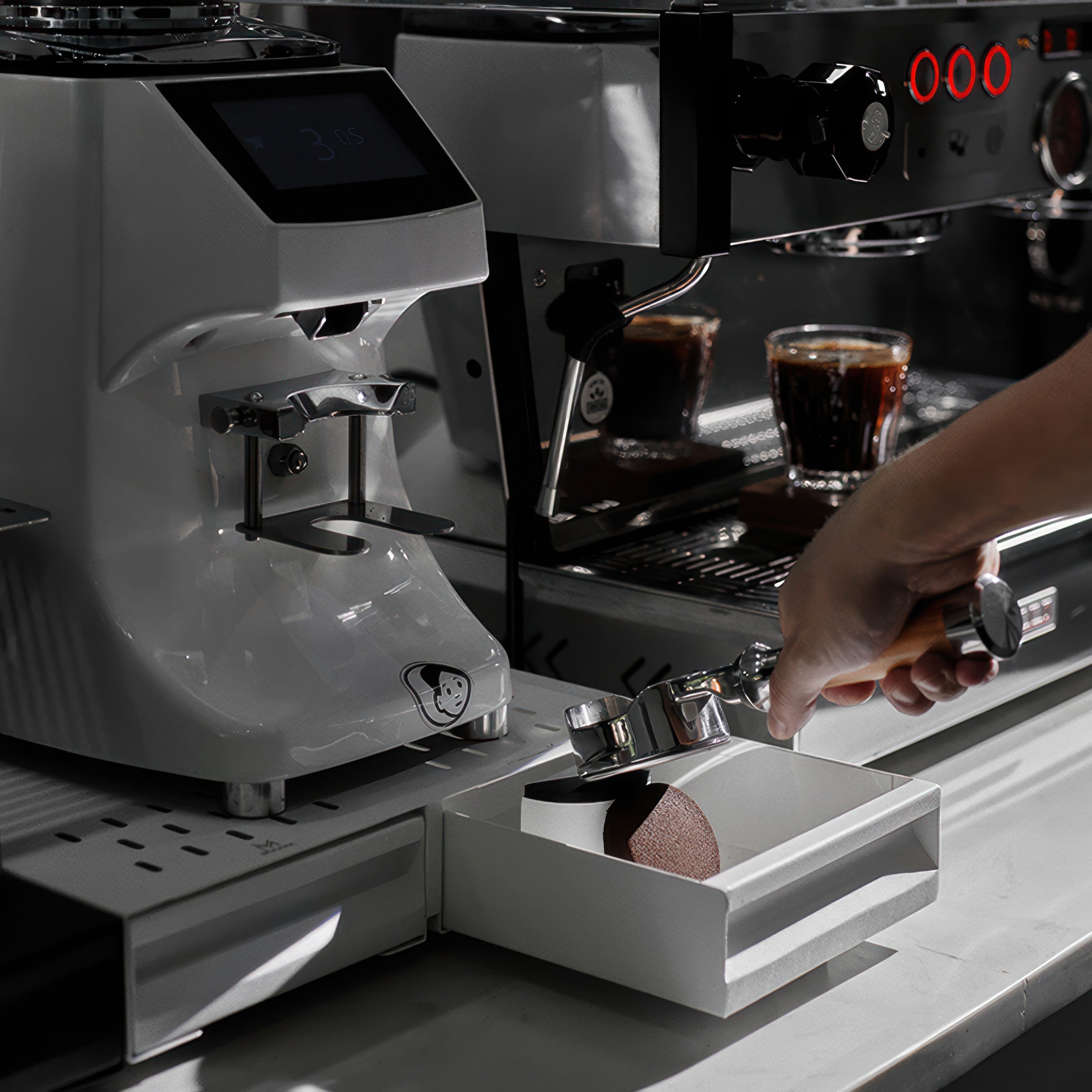 Professional Barista Double Knock Box Drawer - Espresso Grounds Knockout Container for Coffee Shops & Home Brewing | Compact & Durable Coffee Accessory for Baristas & Enthusiasts