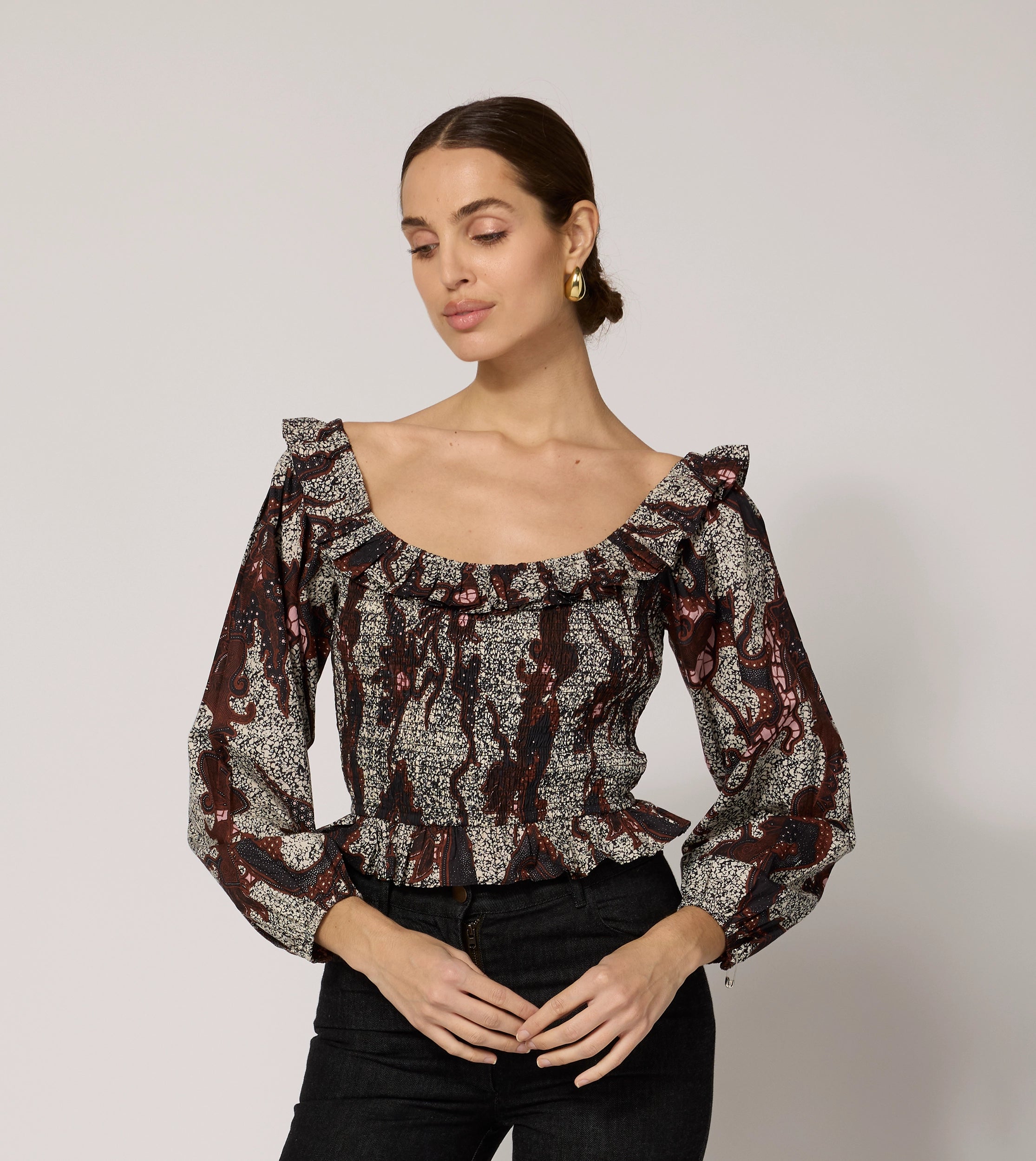 Hildy Blouse | Women's Elegant Floral Print Blouse | Castello Fashion | Perfect for Office Wear, Date Night & Casual Outings