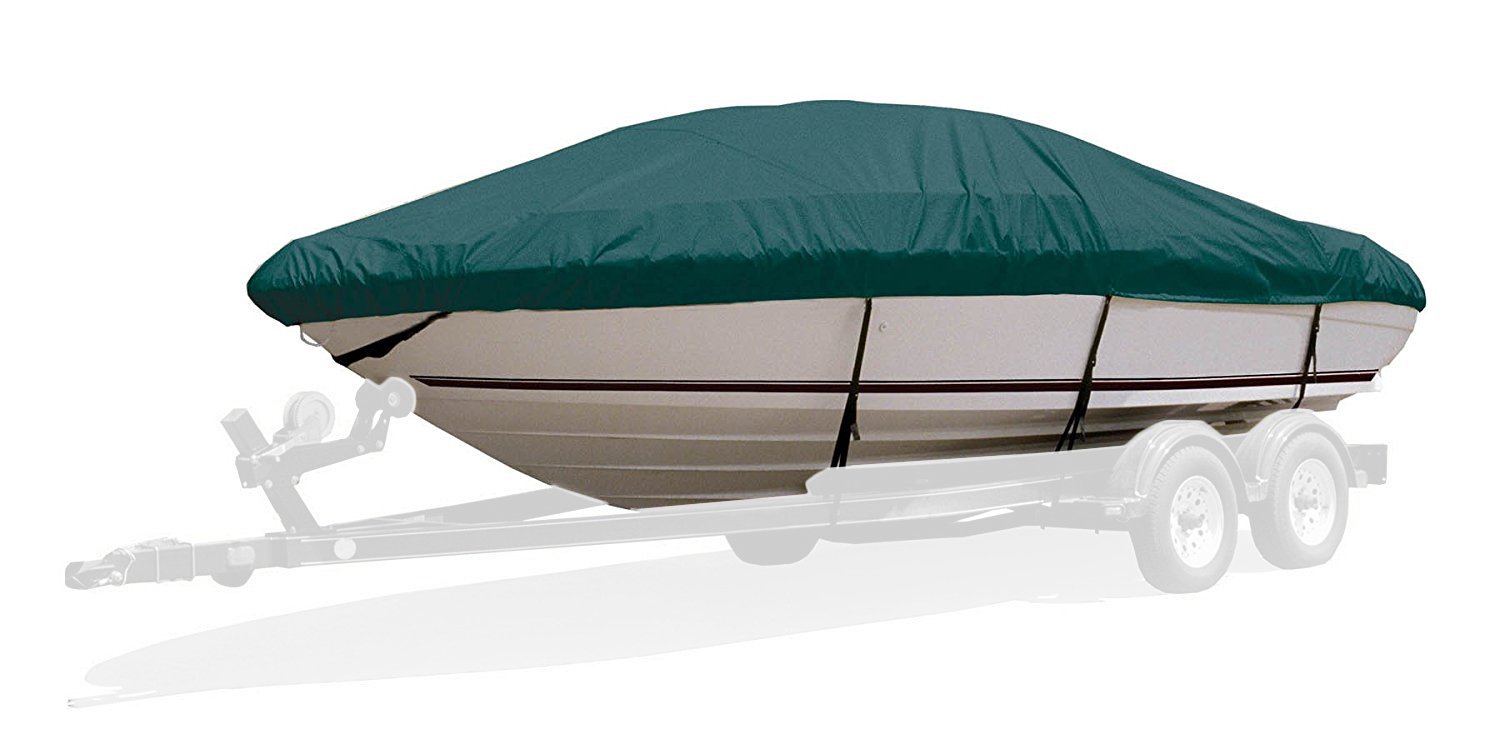 Premium Aluminum V-Hull Fishing Boat Cover with Motor Hood Protection - Durable Waterproof Boat Cover for Bass Boats, Jon Boats & Small Fishing Vessels (Ideal for Outdoor Storage & Marine Use)