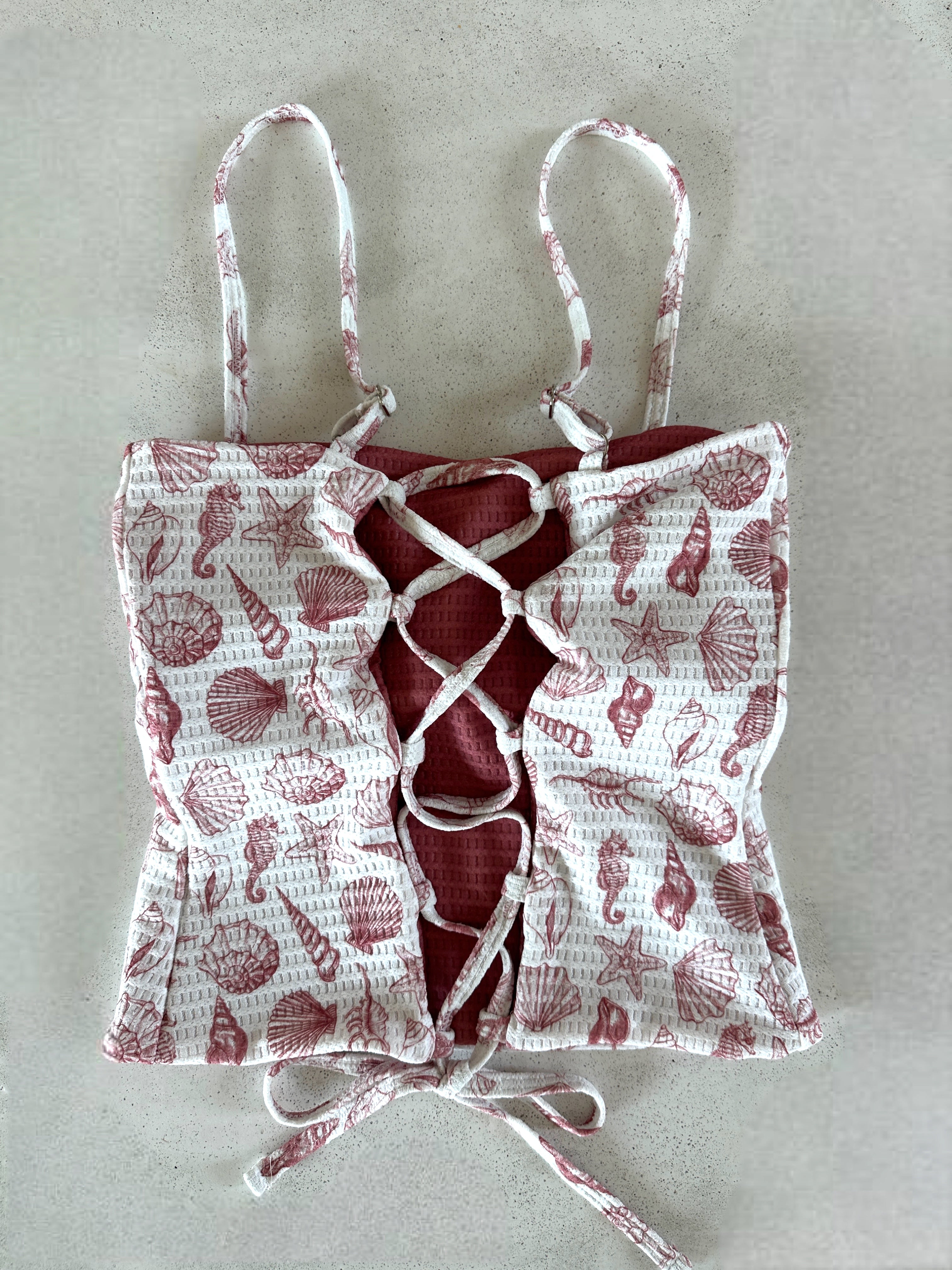 Tween Saylor Salmon Pink Reversible Tankini Swimsuit for Girls - Perfect for Beach, Pool & Summer Water Activities