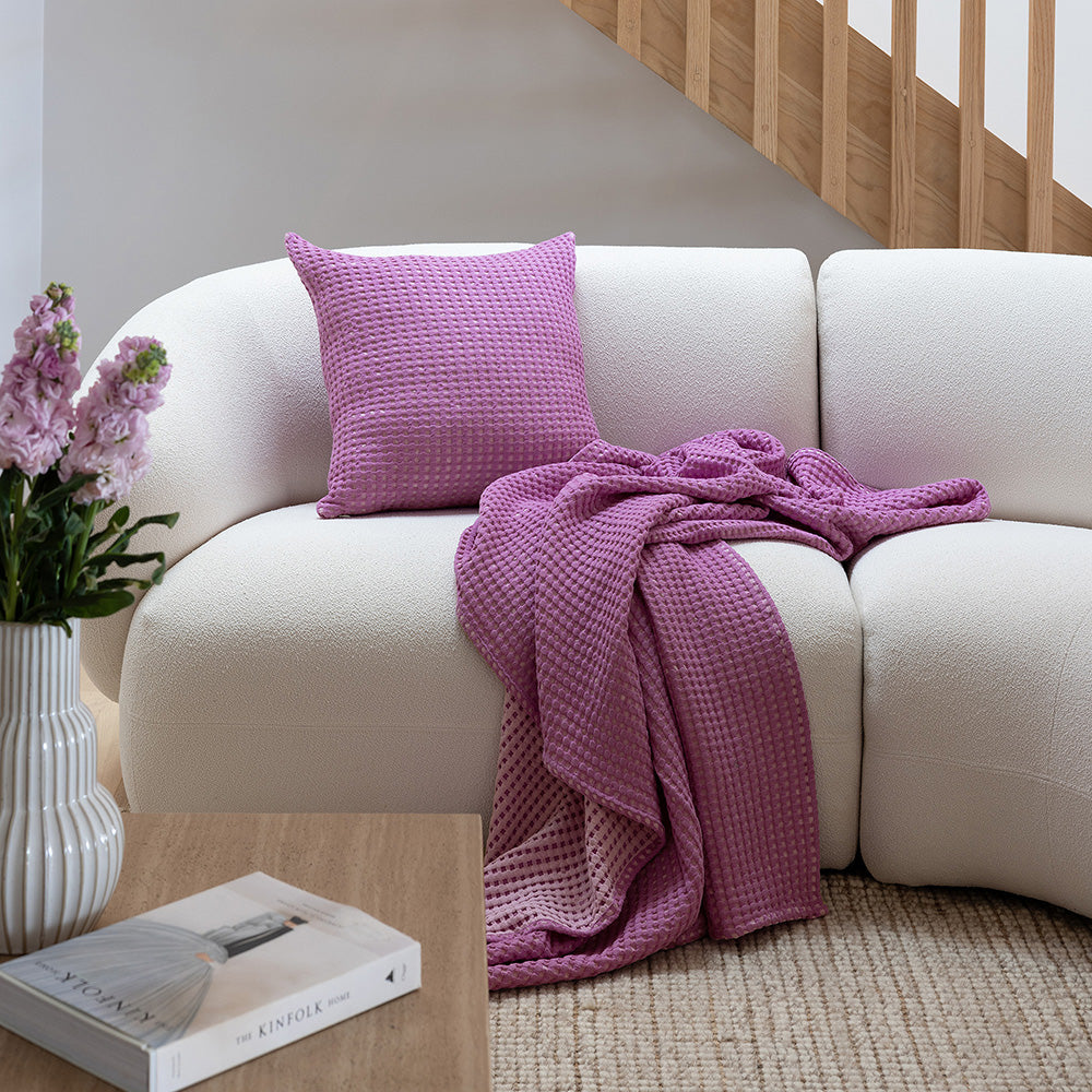 Dora Orchid Square Filled Cushion - Soft Decorative Throw Pillow for Sofa, Bed & Home Decor | Perfect for Living Room, Bedroom & Nursery