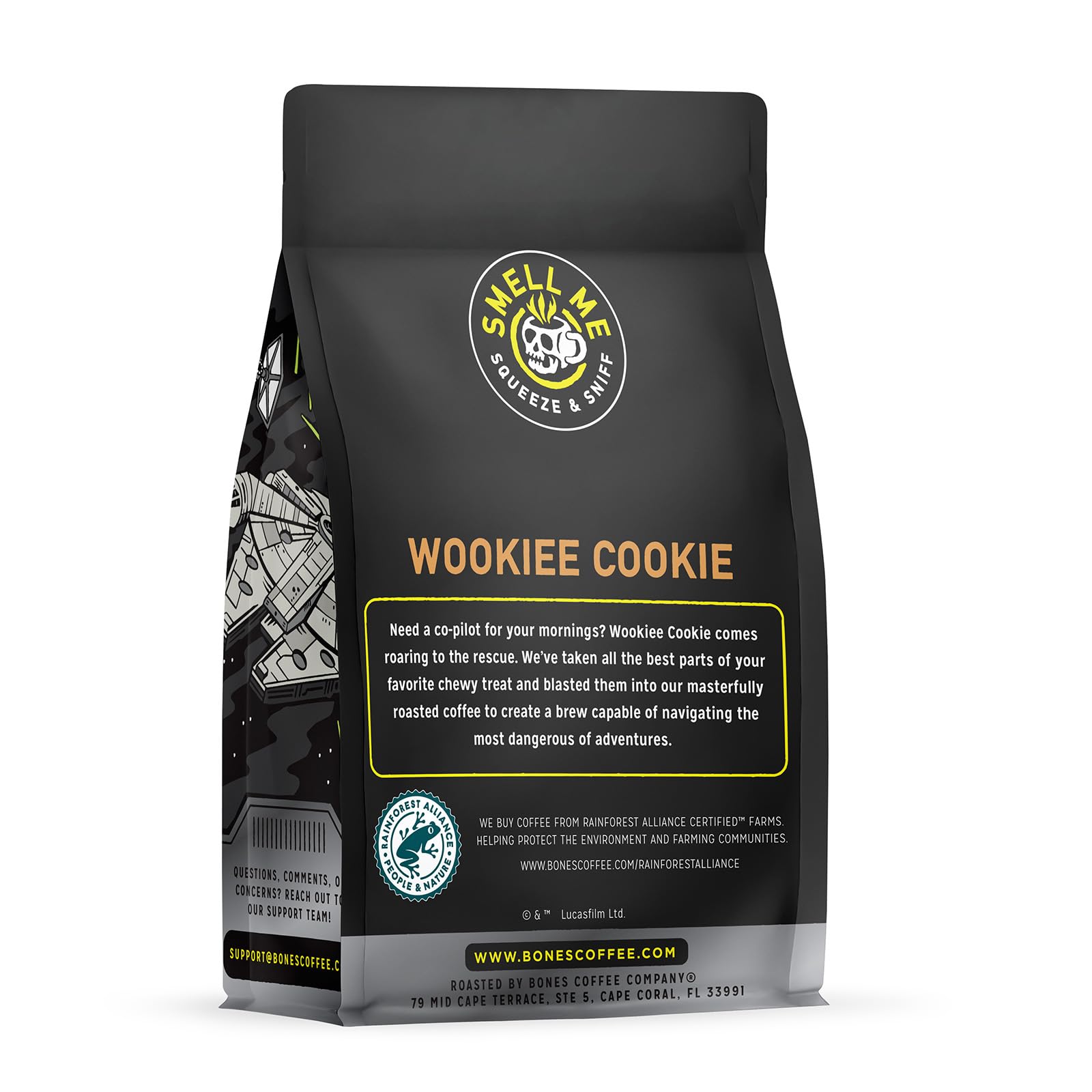 Bones Coffee Company Star Wars Wookiee Cookie Medium Roast Ground Coffee - Low Acid, Chocolate Chip Cookie Flavor (12 oz) | Perfect for Star Wars Fans, Gift Giving & Morning Brews