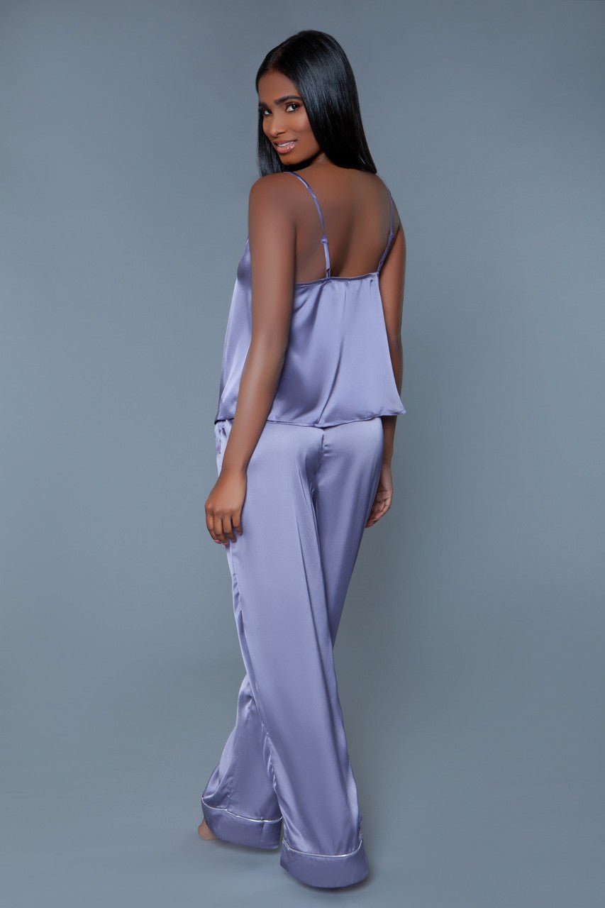 BeWicked Women's Madison Satin Pajama Set - Soft Sleepwear Pants & Top Lounge Outfit for Comfortable Nights & Relaxing at Home - Perfect for Sleepovers, Spa Days & Cozy Evenings